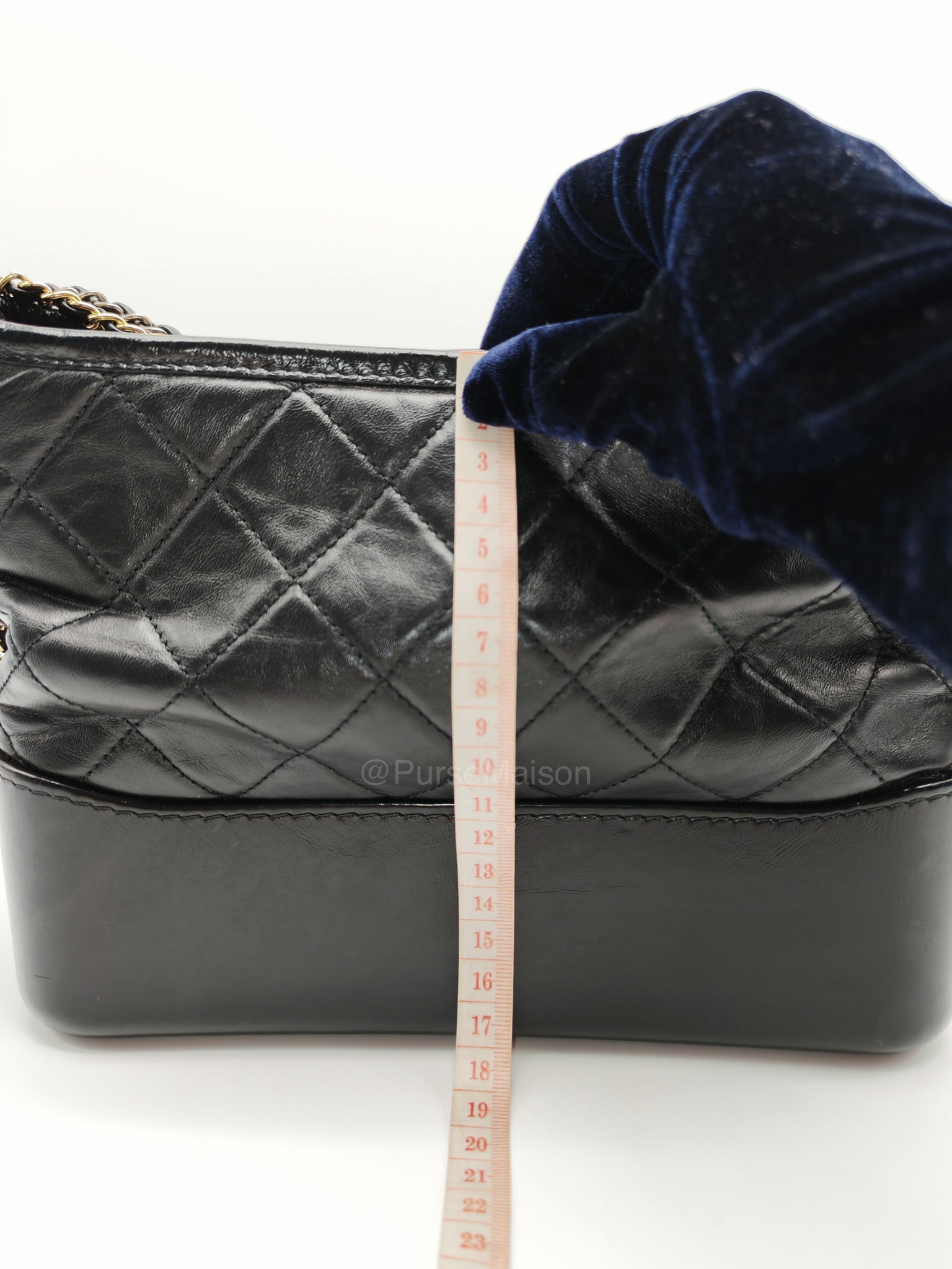 Chanel Gabrielle Medium in Black Quilted Lambskin Leather Hobo Bag in Black Mix Hardware Series 30 | Purse Maison Luxury Bags Shop