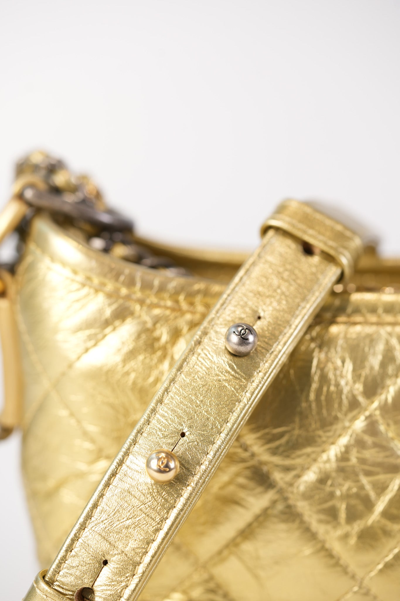 Gabrielle Small Crossbody Bag in Metallic Lambskin Leather & Mixed Hardware Series 24 | Purse Maison Luxury Bags Shop