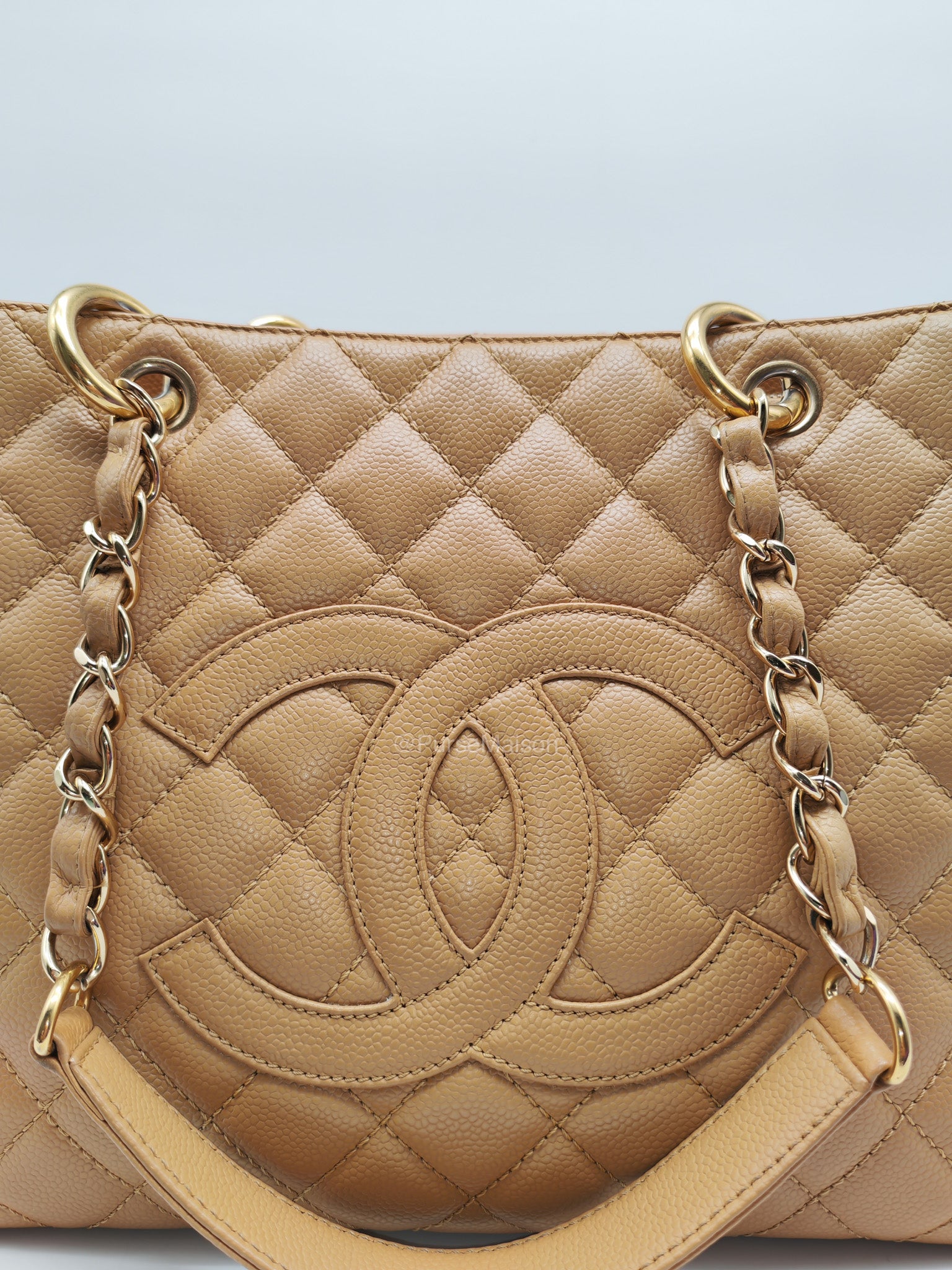 Chanel Grand Shopping Tote Bag (GST) in Dark Beige Caviar Leather Gold Hardware (Series 11) | Purse Maison Luxury Bags Shop