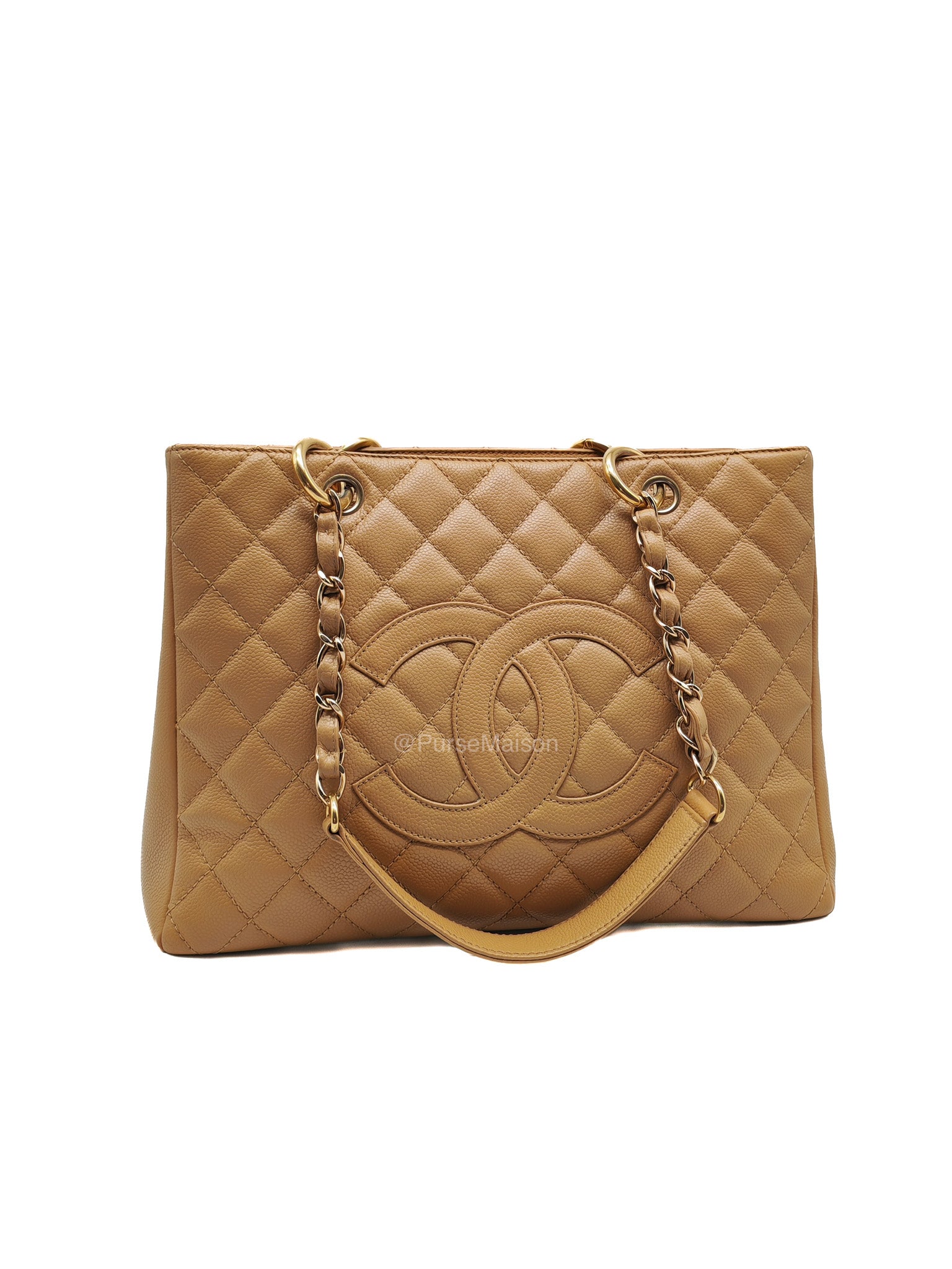 Chanel Grand Shopping Tote Bag (GST) in Dark Beige Caviar Leather Gold Hardware (Series 11) | Purse Maison Luxury Bags Shop