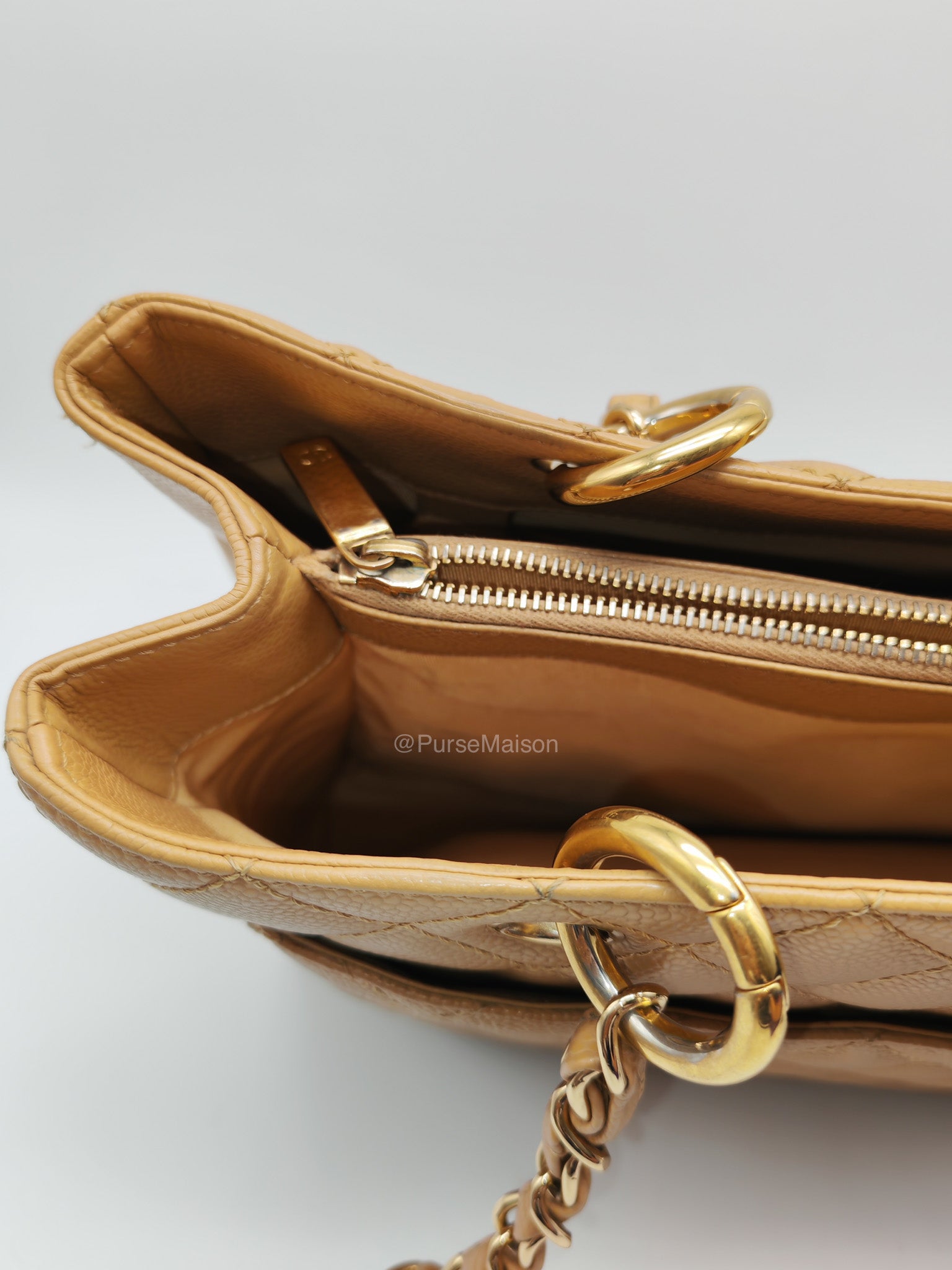 Chanel Grand Shopping Tote Bag (GST) in Dark Beige Caviar Leather Gold Hardware (Series 11) | Purse Maison Luxury Bags Shop
