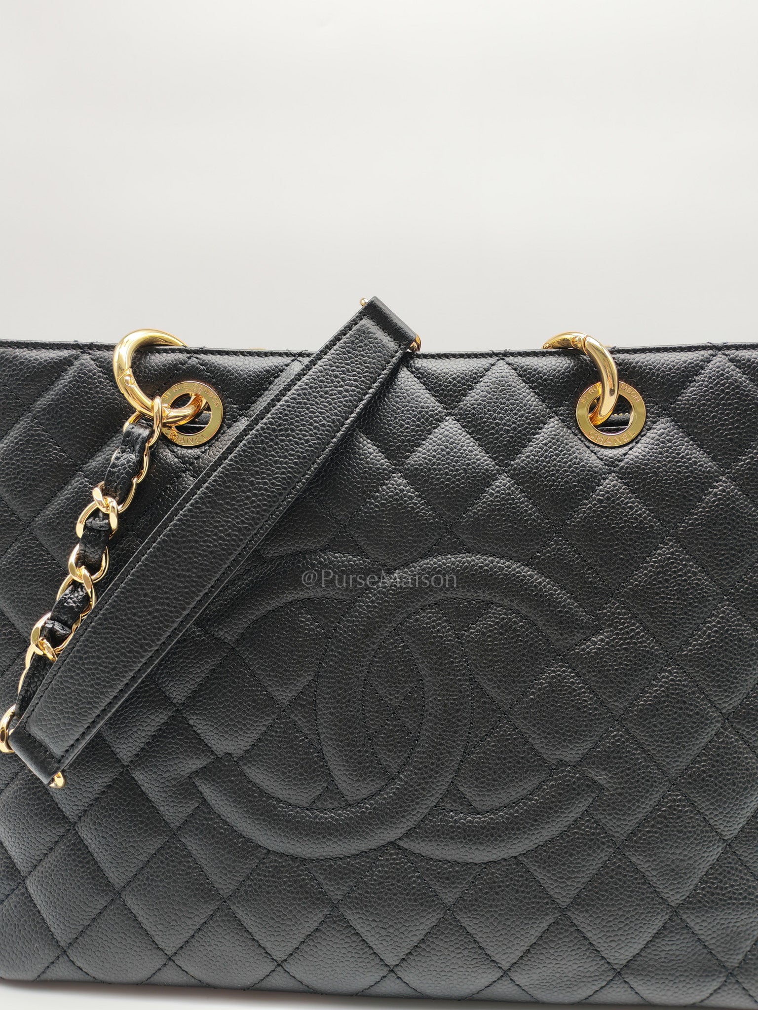 Chanel Grand Shopping Tote (GST) Bag in Black Caviar Leather Gold Hardware Series (17****58) | Purse Maison Luxury Bags Shop