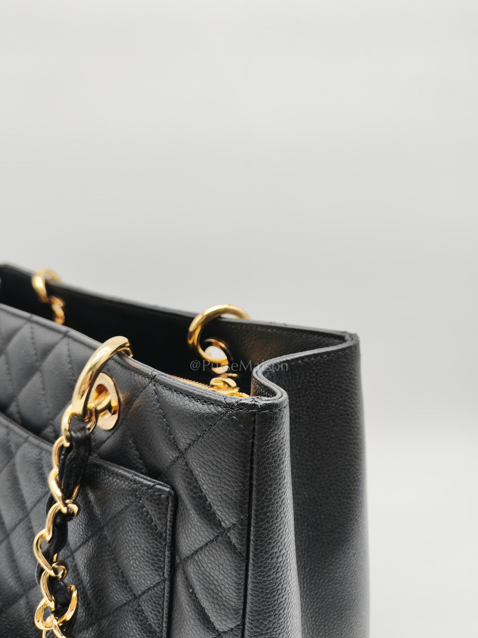 Chanel Grand Shopping Tote (GST) Bag in Black Caviar Leather Gold Hardware Series (17****58) | Purse Maison Luxury Bags Shop