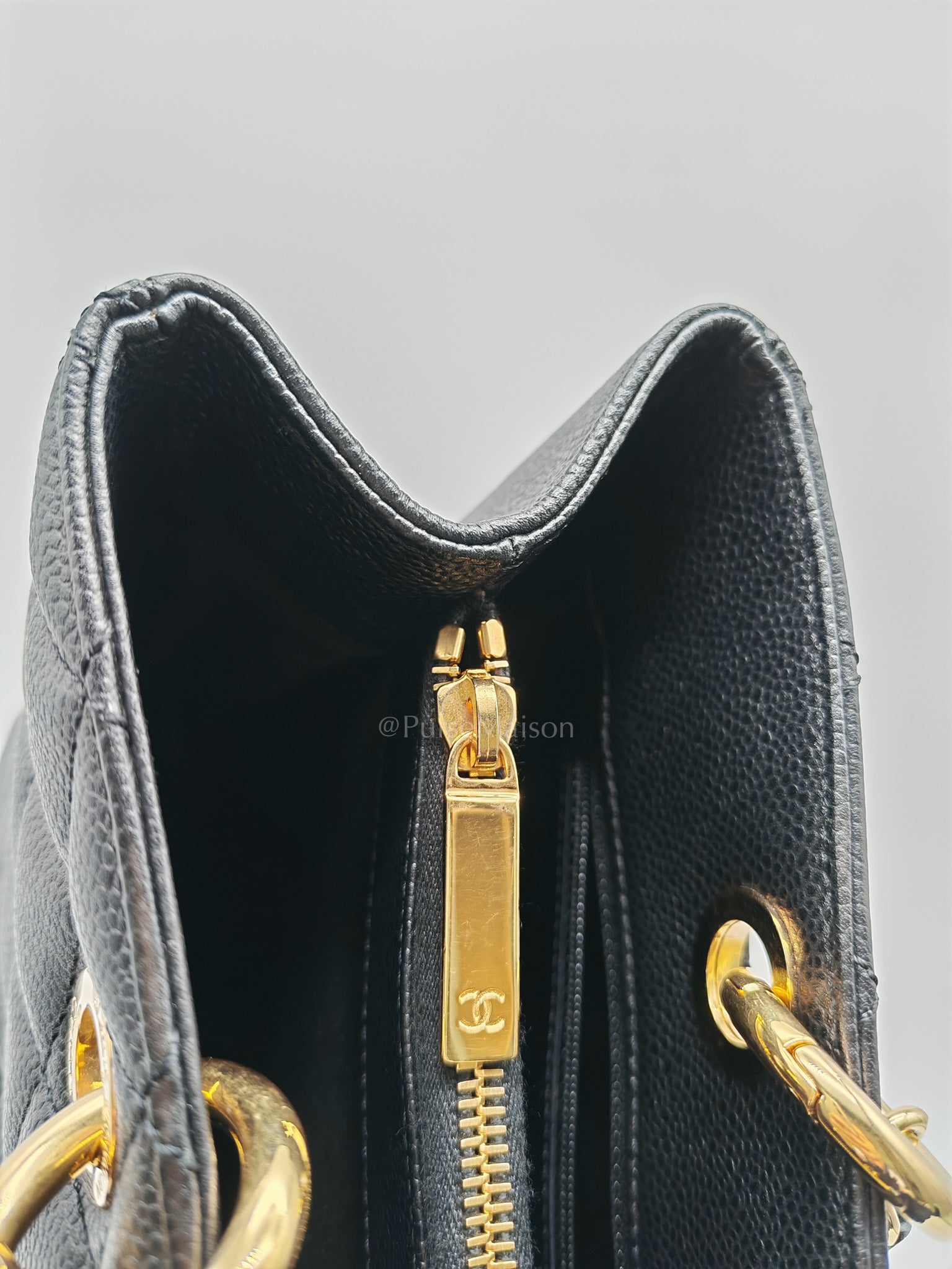 Chanel Grand Shopping Tote (GST) Bag in Black Caviar Leather Gold Hardware Series (17****58) | Purse Maison Luxury Bags Shop