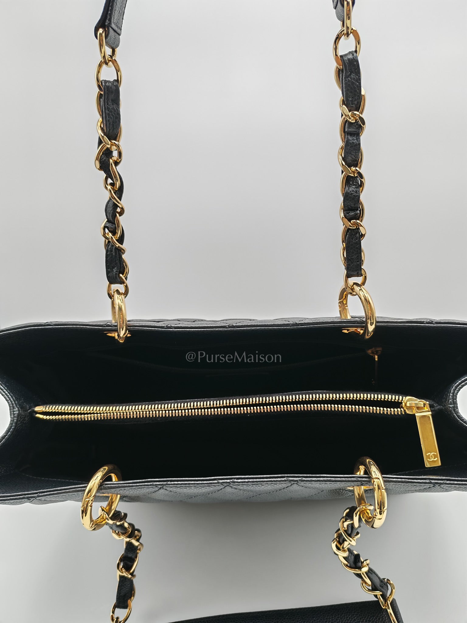 Chanel Grand Shopping Tote (GST) Bag in Black Caviar Leather Gold Hardware Series (17****58) | Purse Maison Luxury Bags Shop