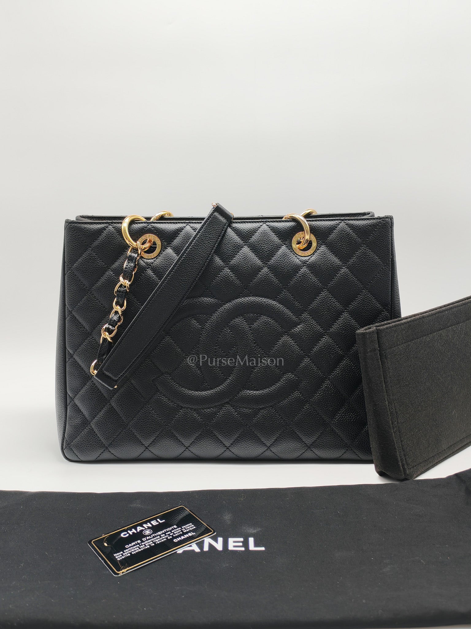Chanel Grand Shopping Tote (GST) Bag in Black Caviar Leather Gold Hardware Series (17****58) | Purse Maison Luxury Bags Shop