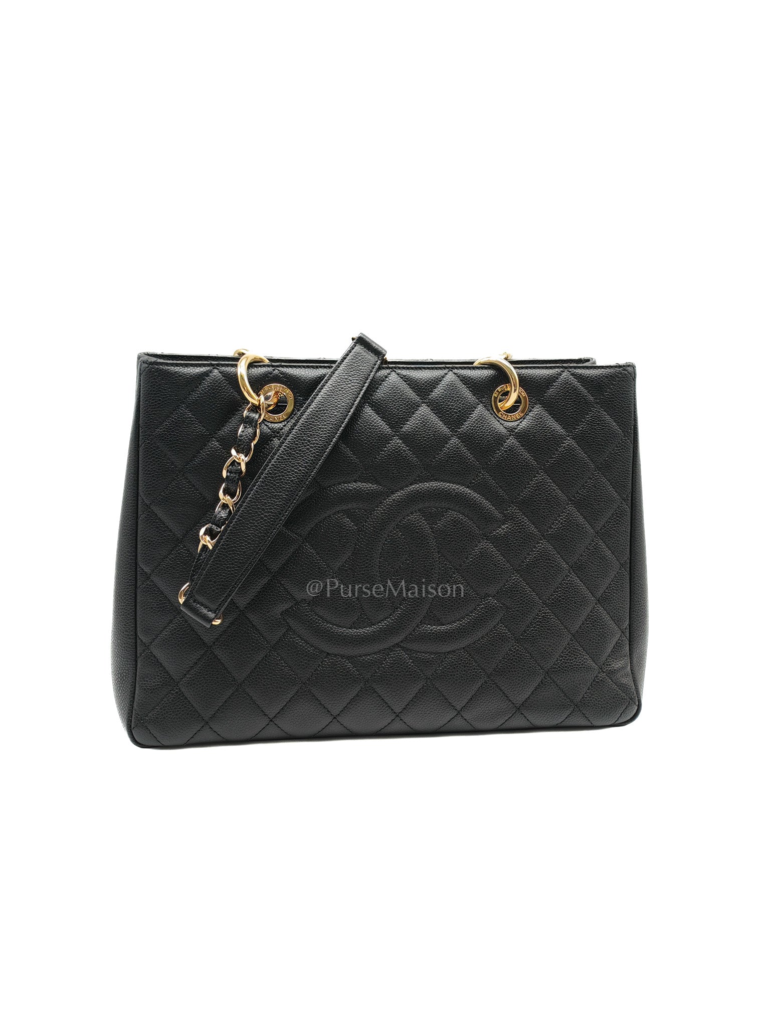 Chanel Grand Shopping Tote (GST) Bag in Black Caviar Leather Gold Hardware Series (17****58) | Purse Maison Luxury Bags Shop
