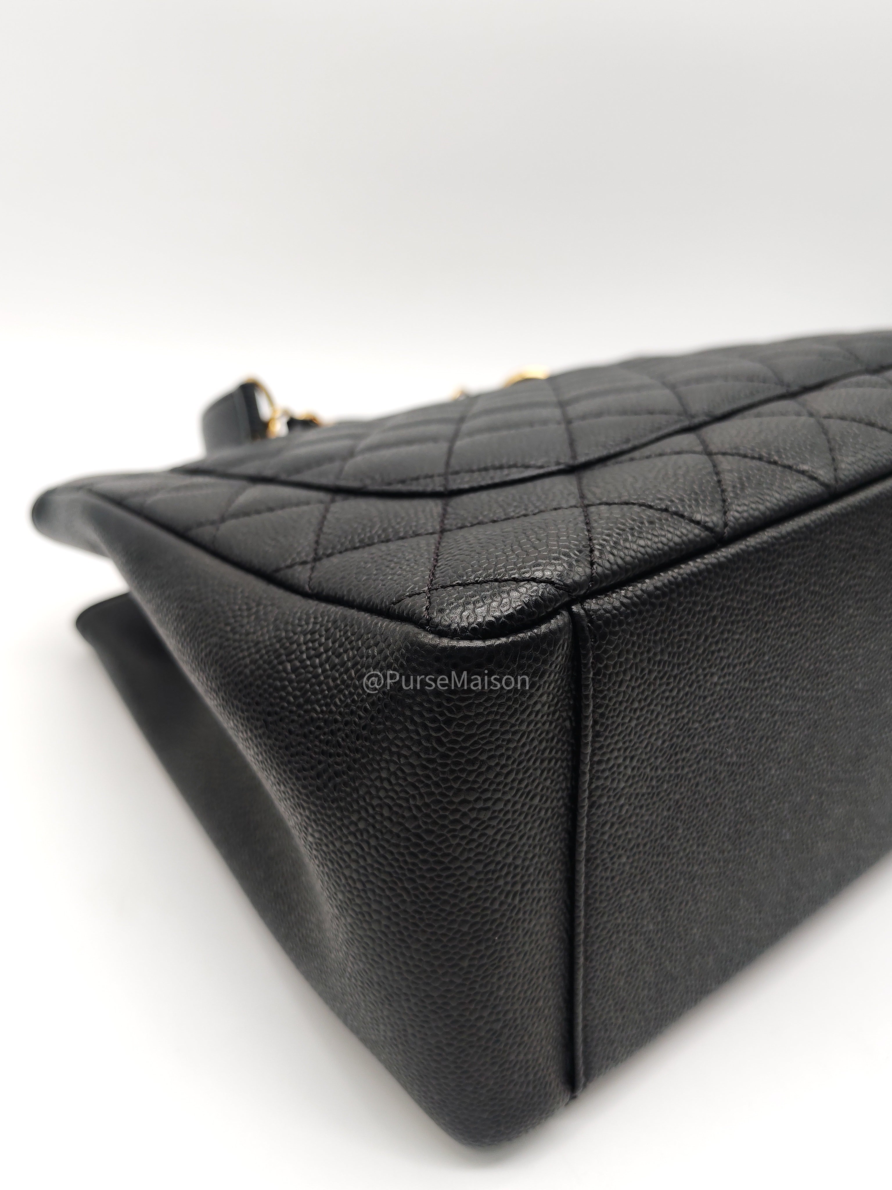 Chanel Grand Shopping Tote (GST) in Black Caviar Leather and Gold Hardware Series 16 | Purse Maison Luxury Bags Shop