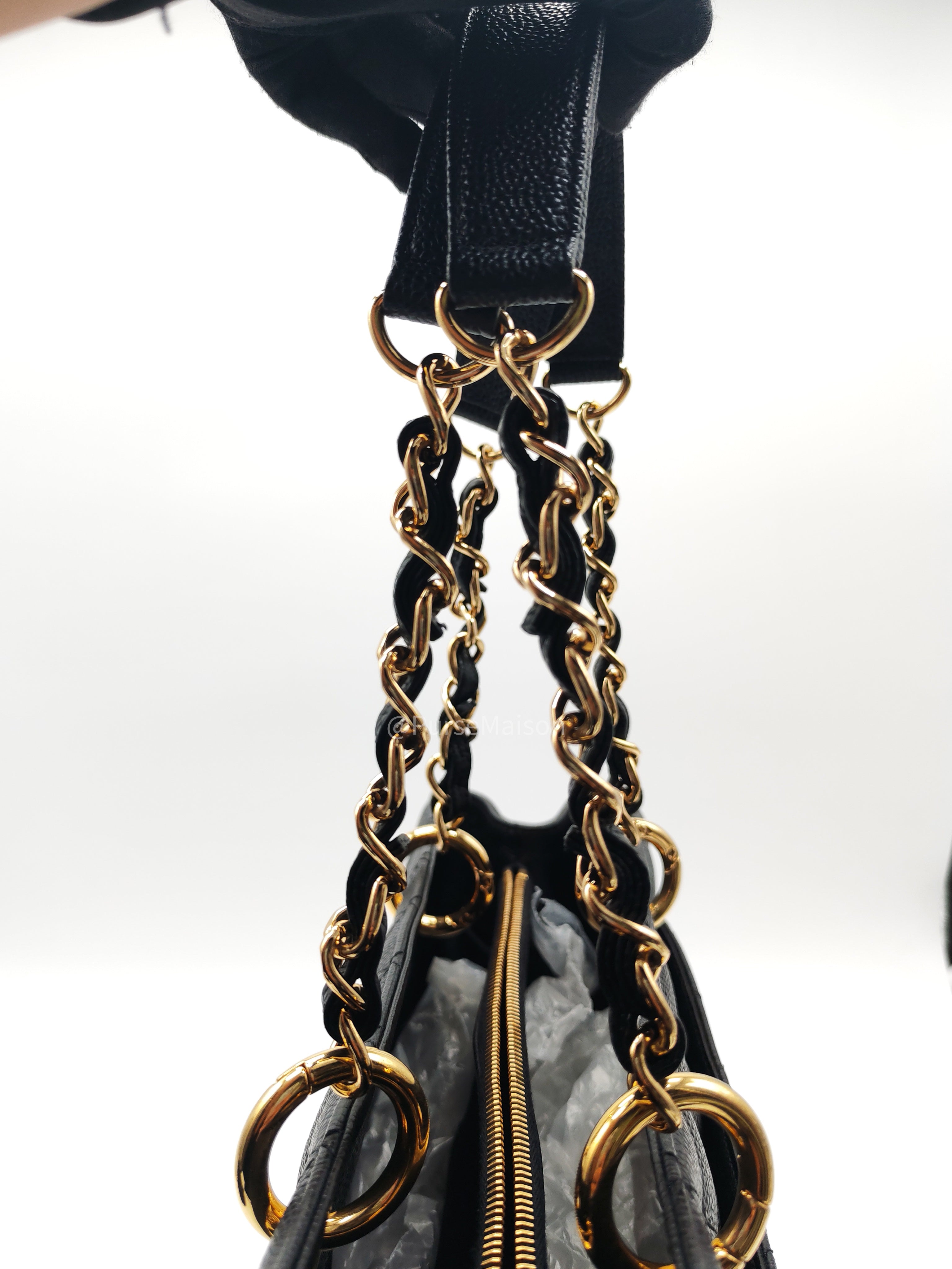 Chanel Grand Shopping Tote (GST) in Black Caviar Leather and Gold Hardware Series 16 | Purse Maison Luxury Bags Shop