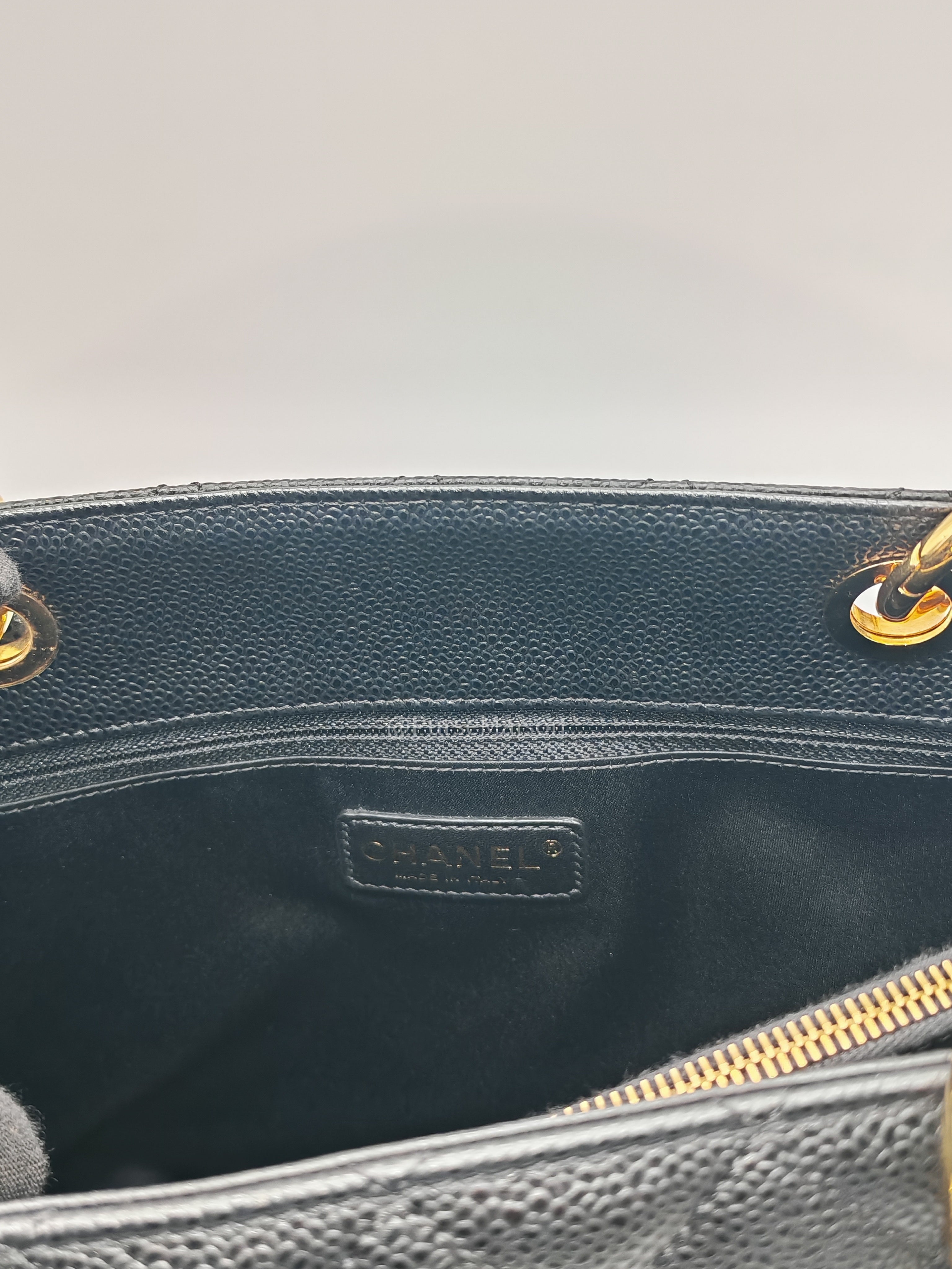 Chanel Grand Shopping Tote (GST) in Black Caviar Leather and Gold Hardware Series 16 | Purse Maison Luxury Bags Shop
