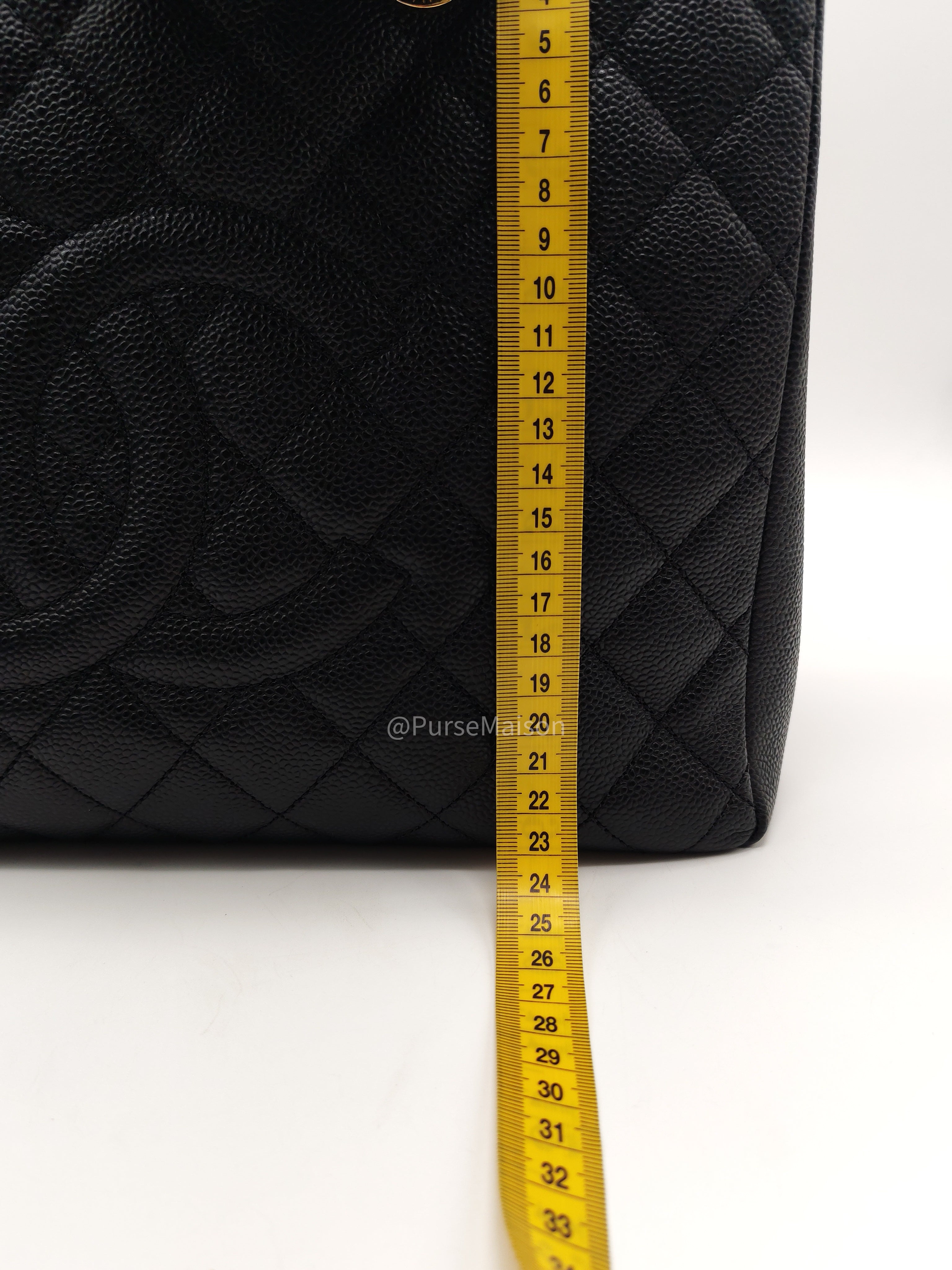 Chanel Grand Shopping Tote (GST) in Black Caviar Leather and Gold Hardware Series 16 | Purse Maison Luxury Bags Shop