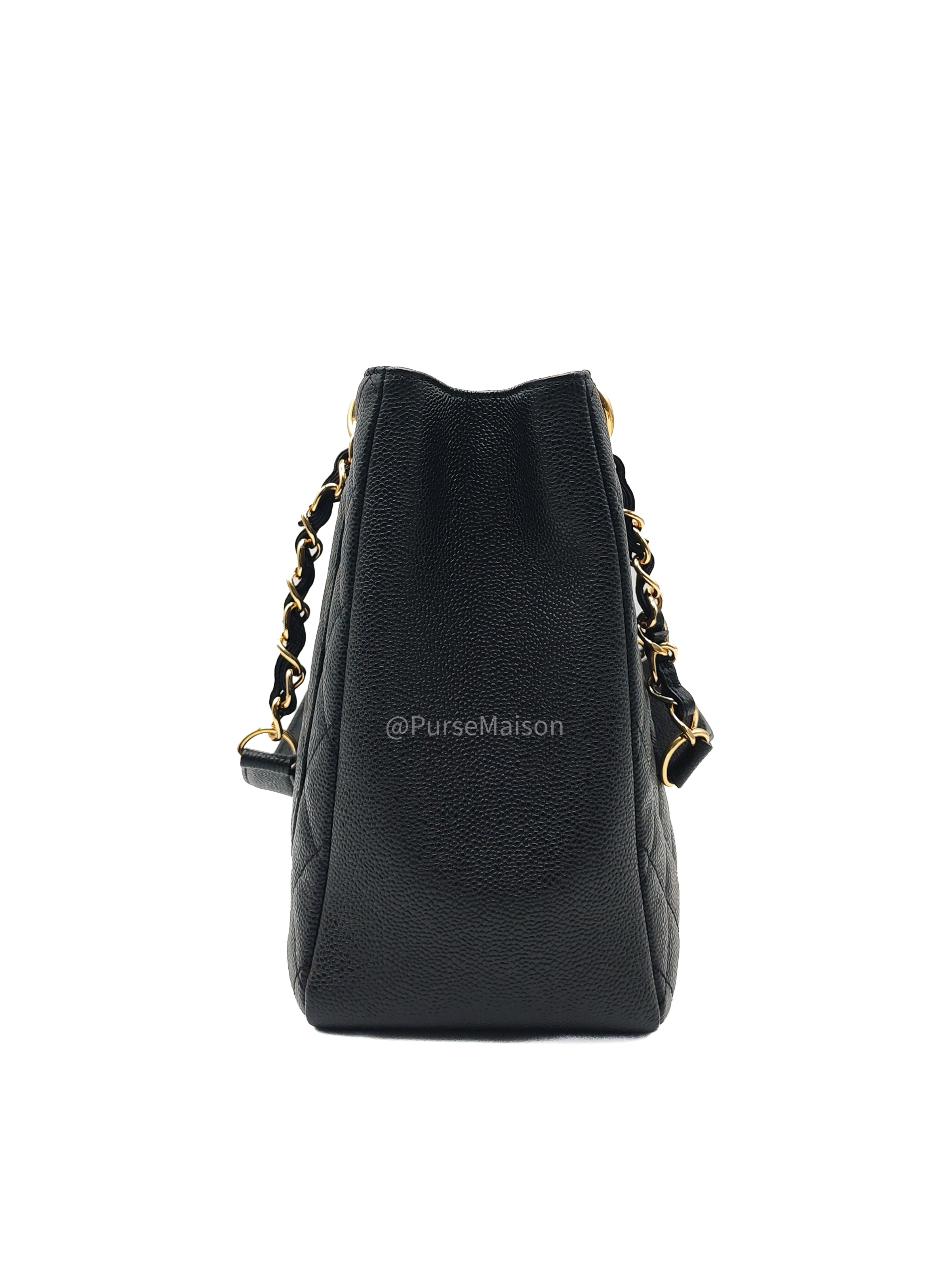 Chanel Grand Shopping Tote (GST) in Black Caviar Leather and Gold Hardware Series 16 | Purse Maison Luxury Bags Shop