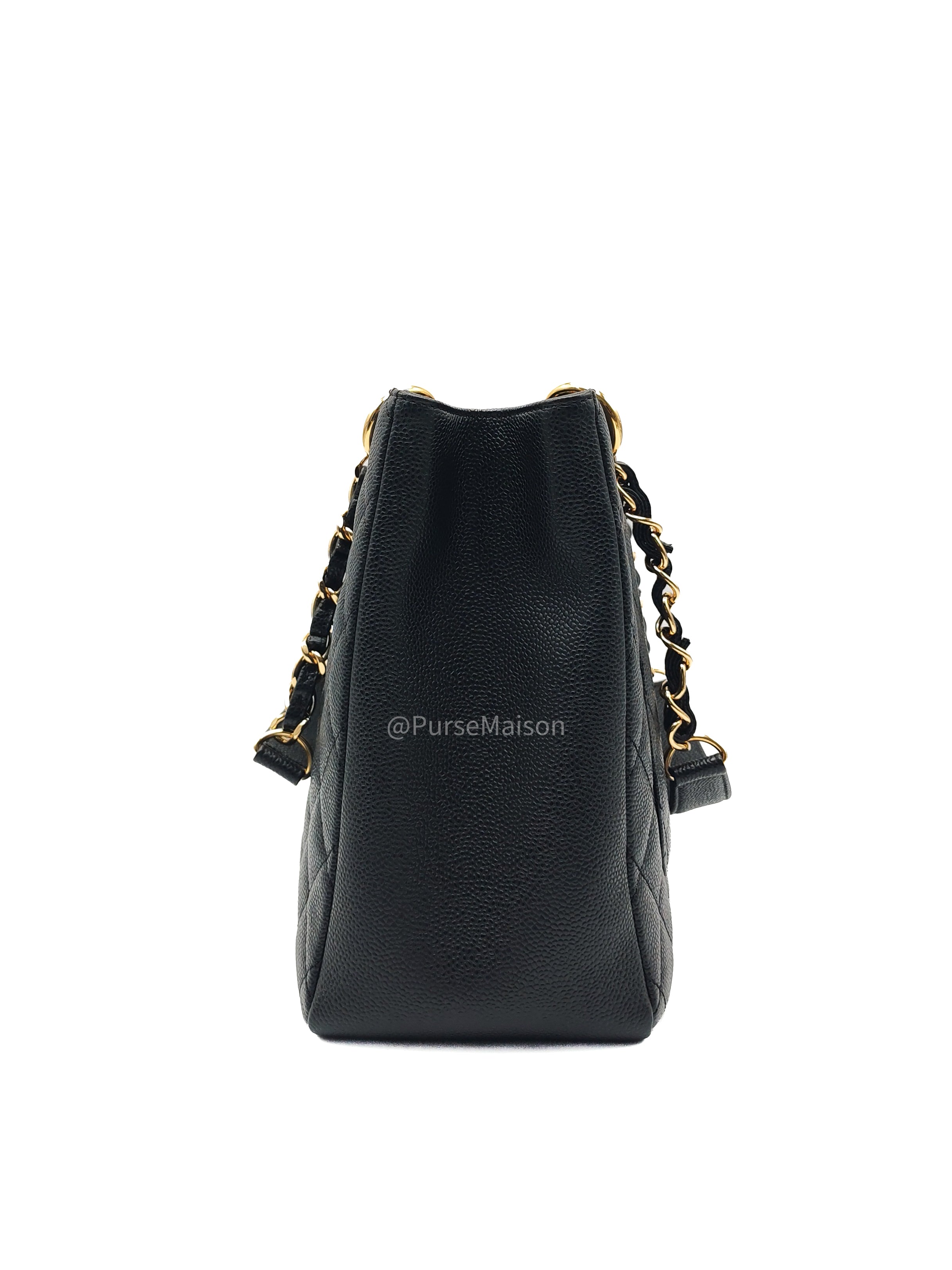 Chanel Grand Shopping Tote (GST) in Black Caviar Leather and Gold Hardware Series 16 | Purse Maison Luxury Bags Shop