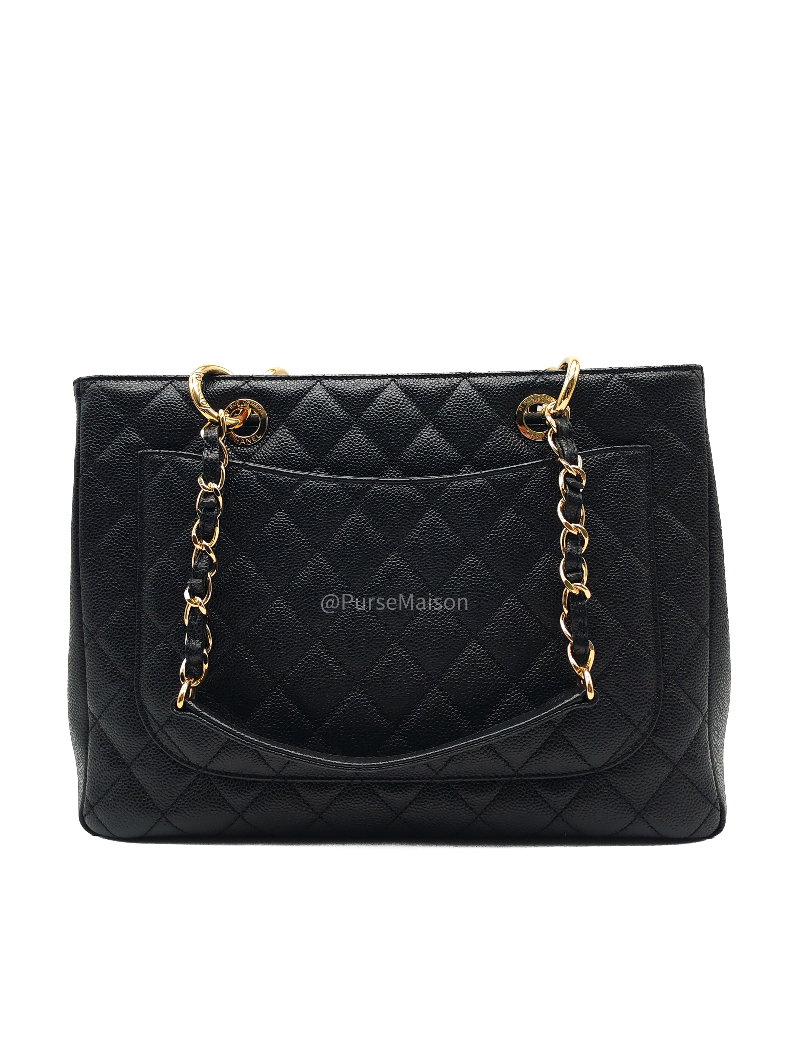 Chanel Grand Shopping Tote (GST) in Black Caviar Leather and Gold Hardware Series 16 | Purse Maison Luxury Bags Shop