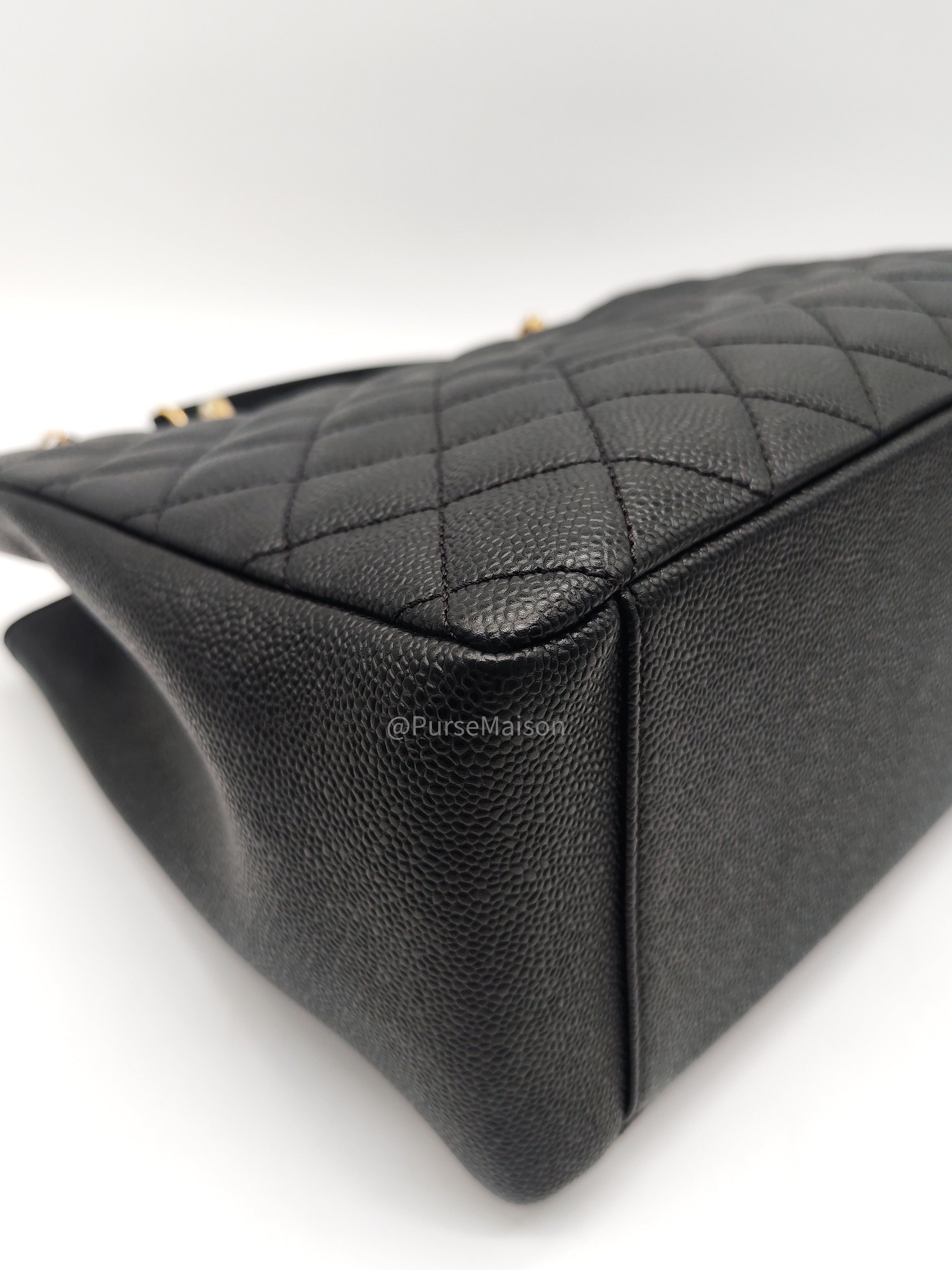 Chanel Grand Shopping Tote (GST) in Black Caviar Leather and Gold Hardware Series 16 | Purse Maison Luxury Bags Shop