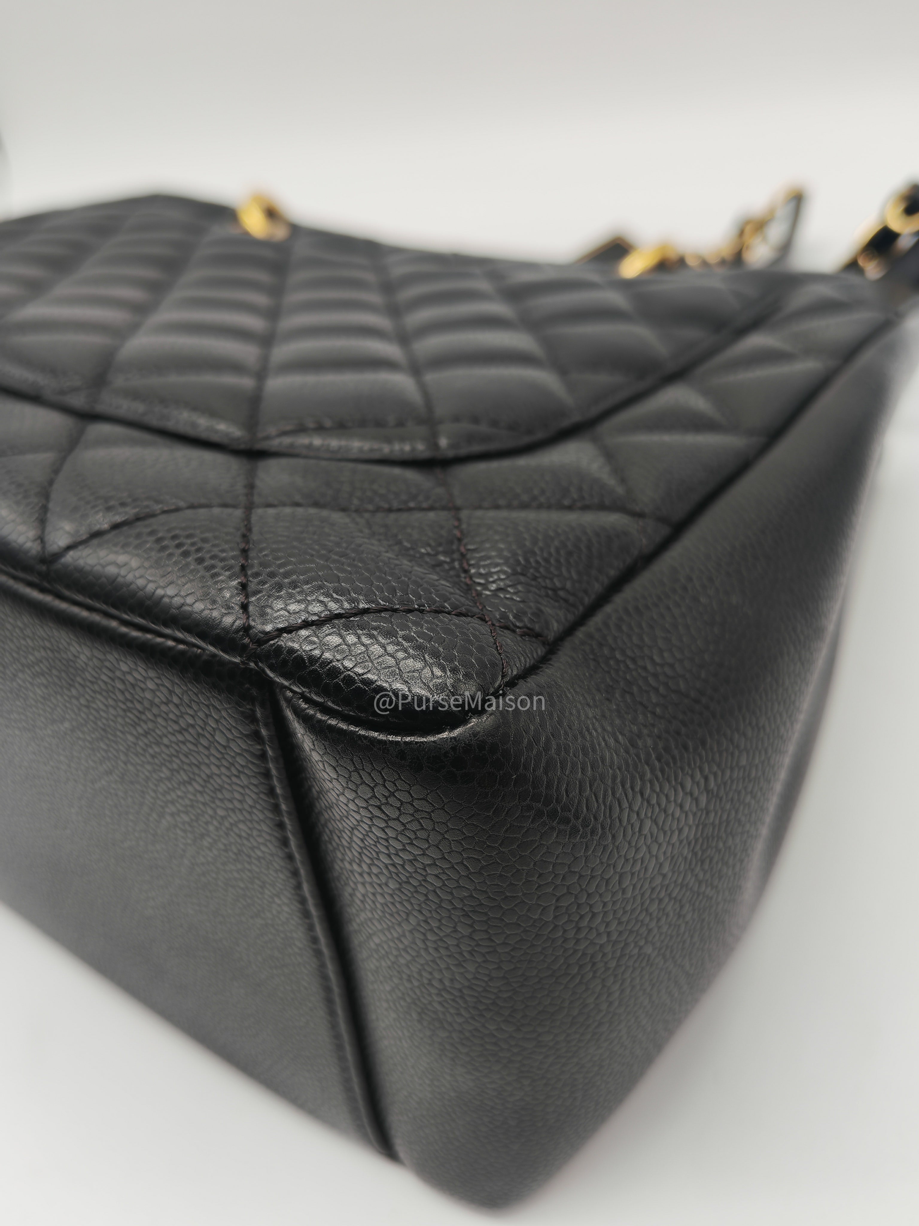 Chanel Grand Shopping Tote (GST) in Black Caviar Leather and Gold Hardware Series 20 | Purse Maison Luxury Bags Shop