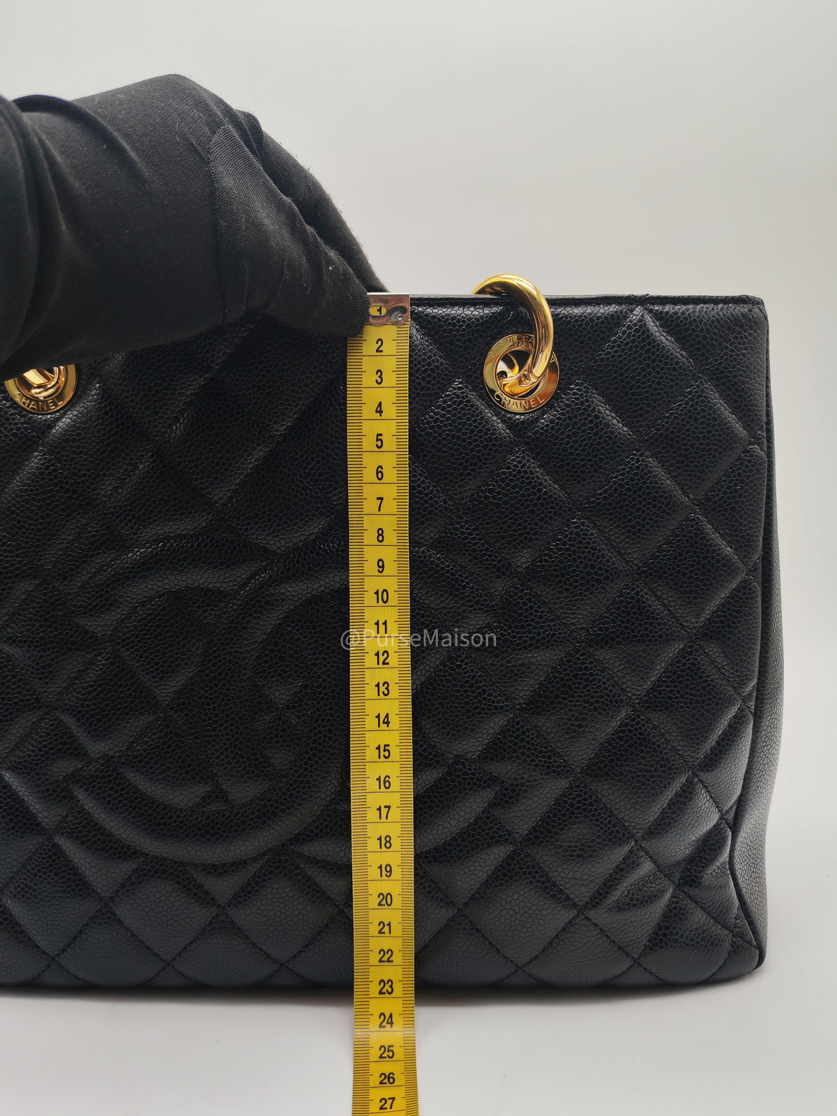 Chanel Grand Shopping Tote (GST) in Black Caviar Leather and Gold Hardware Series 20 | Purse Maison Luxury Bags Shop