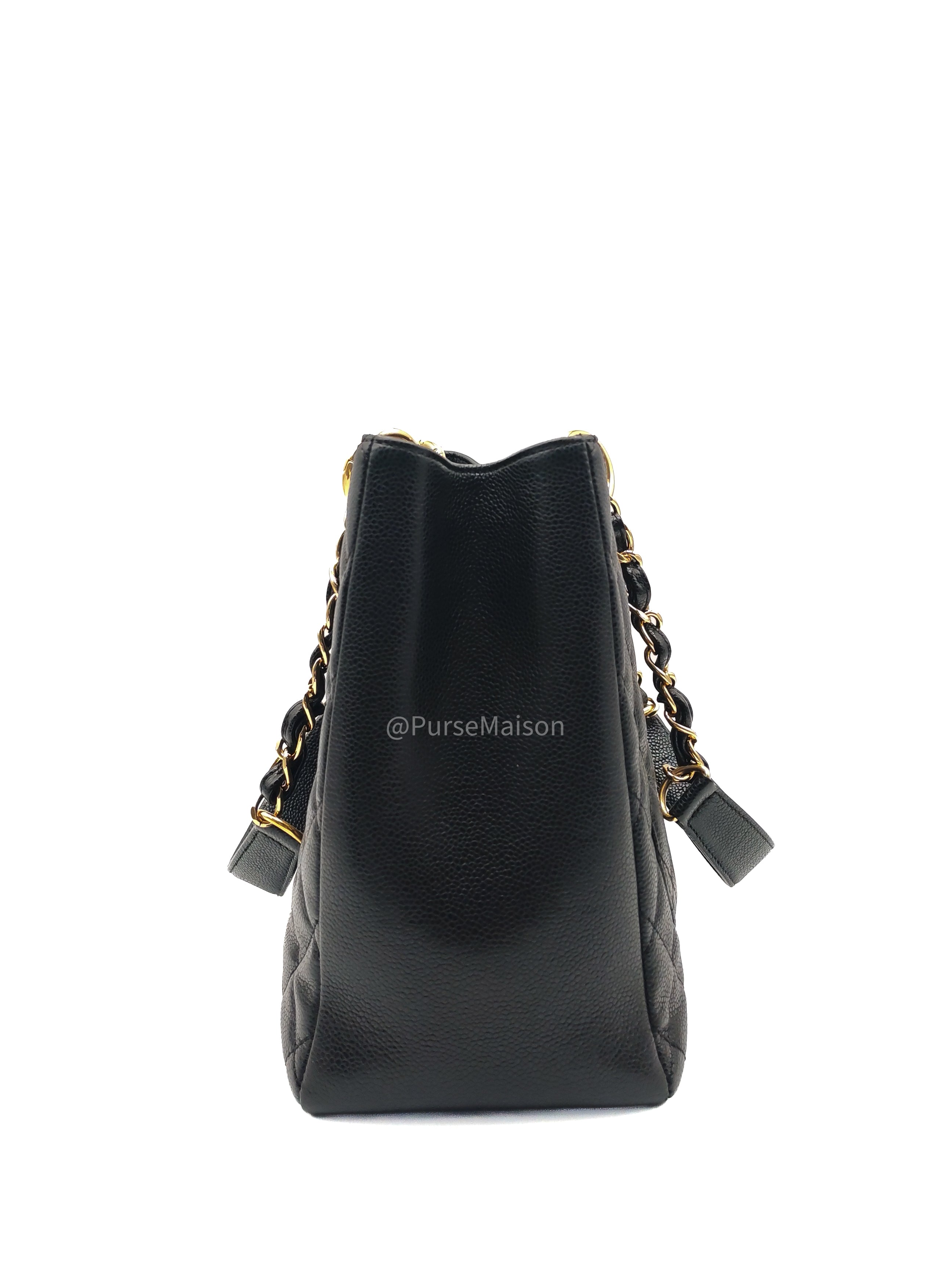 Chanel Grand Shopping Tote (GST) in Black Caviar Leather and Gold Hardware Series 20 | Purse Maison Luxury Bags Shop
