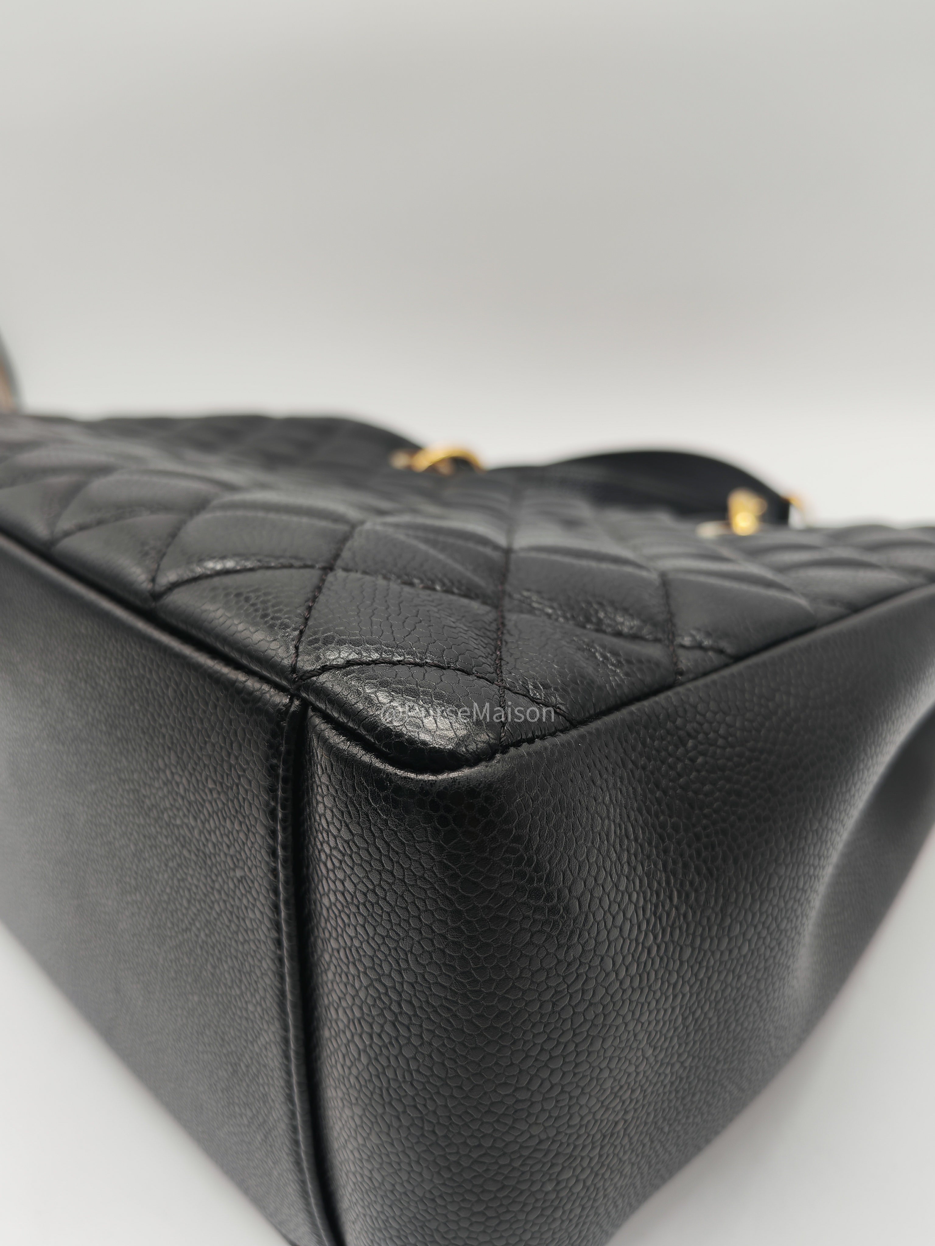 Chanel Grand Shopping Tote (GST) in Black Caviar Leather and Gold Hardware Series 20 | Purse Maison Luxury Bags Shop