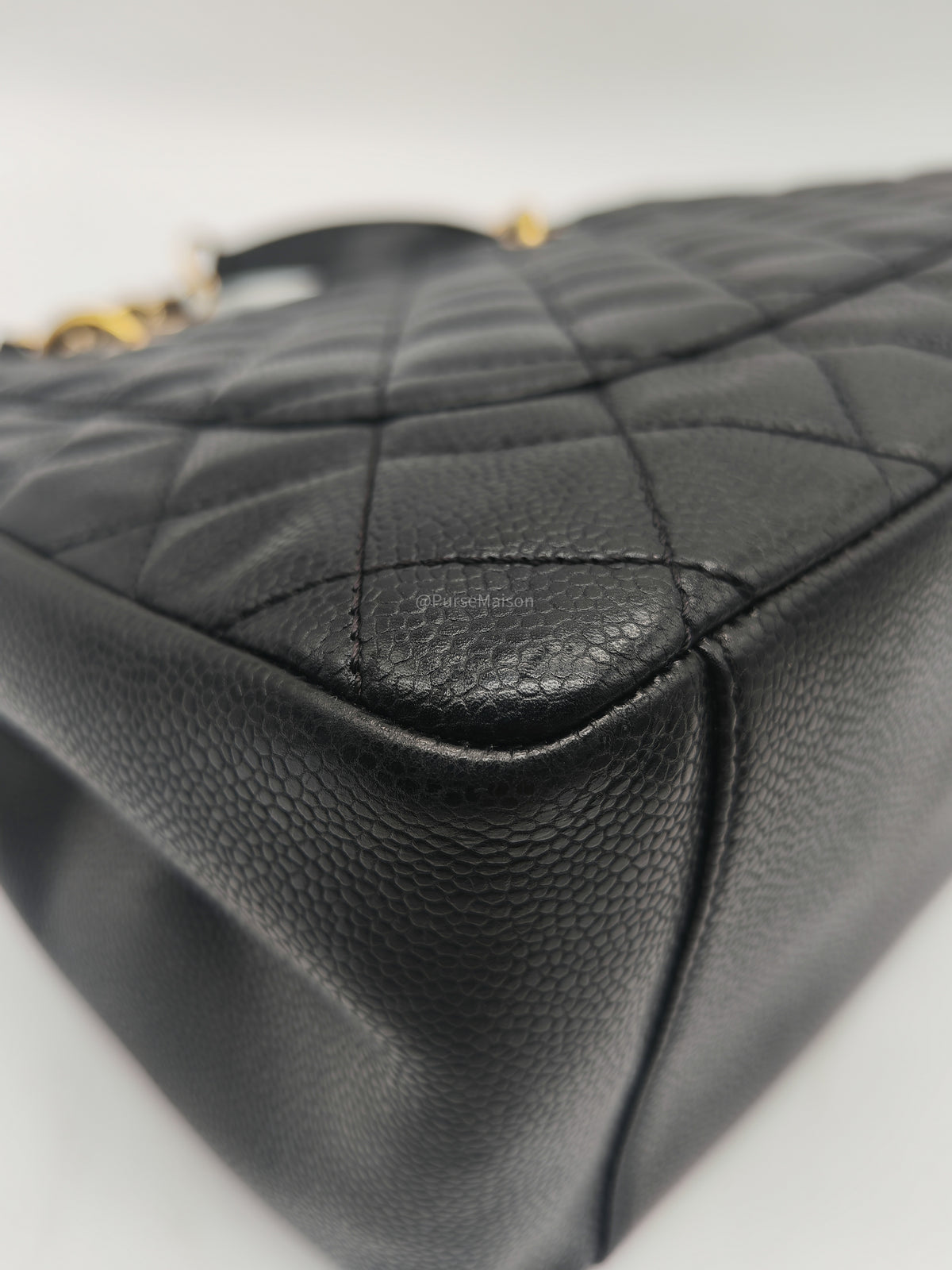 Chanel Grand Shopping Tote (GST) in Black Quilted Caviar Leather and Gold Hardware Series 13 | Purse Maison Luxury Bags Shop