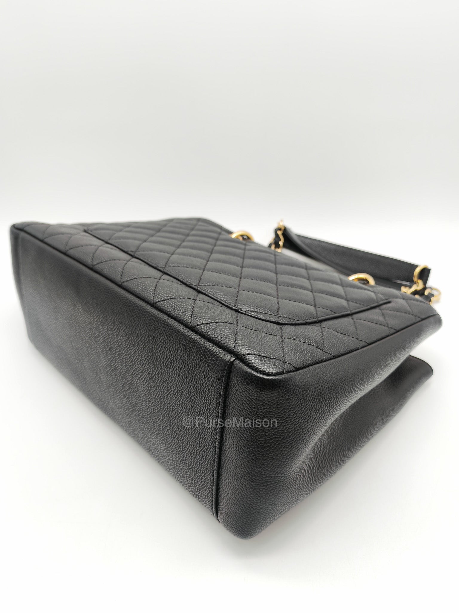 Chanel Grand Shopping Tote (GST) in Black Quilted Caviar Leather and Gold Hardware Series 17 | Purse Maison Luxury Bags Shop