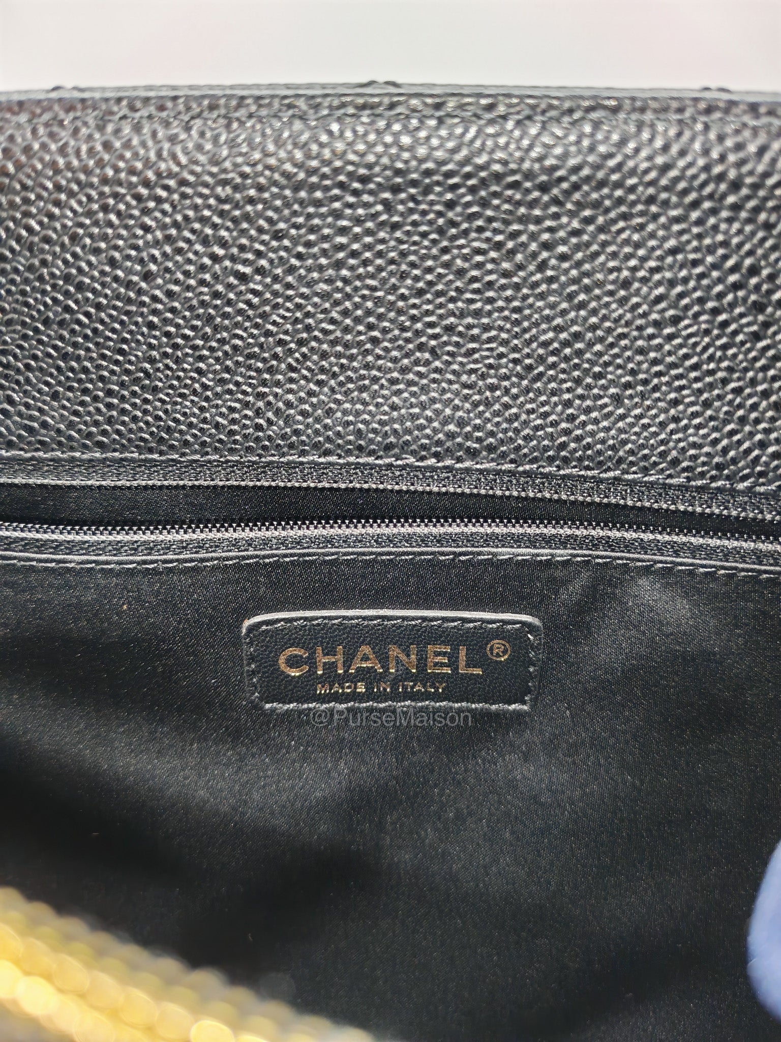 Chanel Grand Shopping Tote (GST) in Black Quilted Caviar Leather and Gold Hardware Series 17 | Purse Maison Luxury Bags Shop