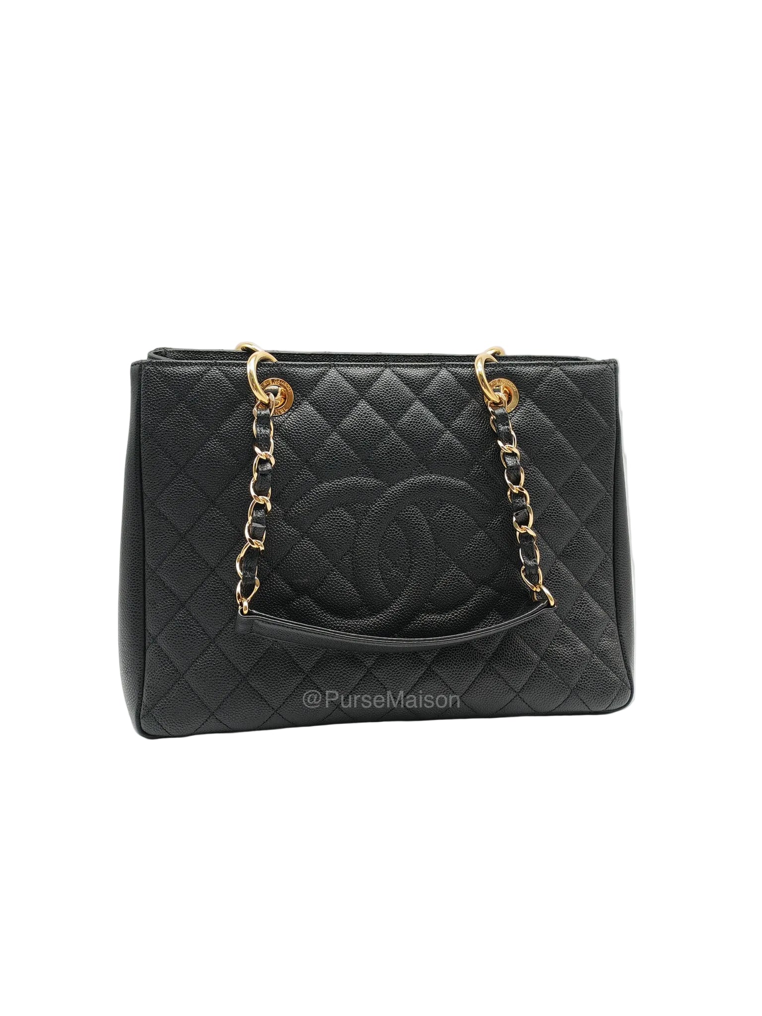 Chanel Grand Shopping Tote (GST) in Black Quilted Caviar Leather and Gold Hardware Series 17 | Purse Maison Luxury Bags Shop