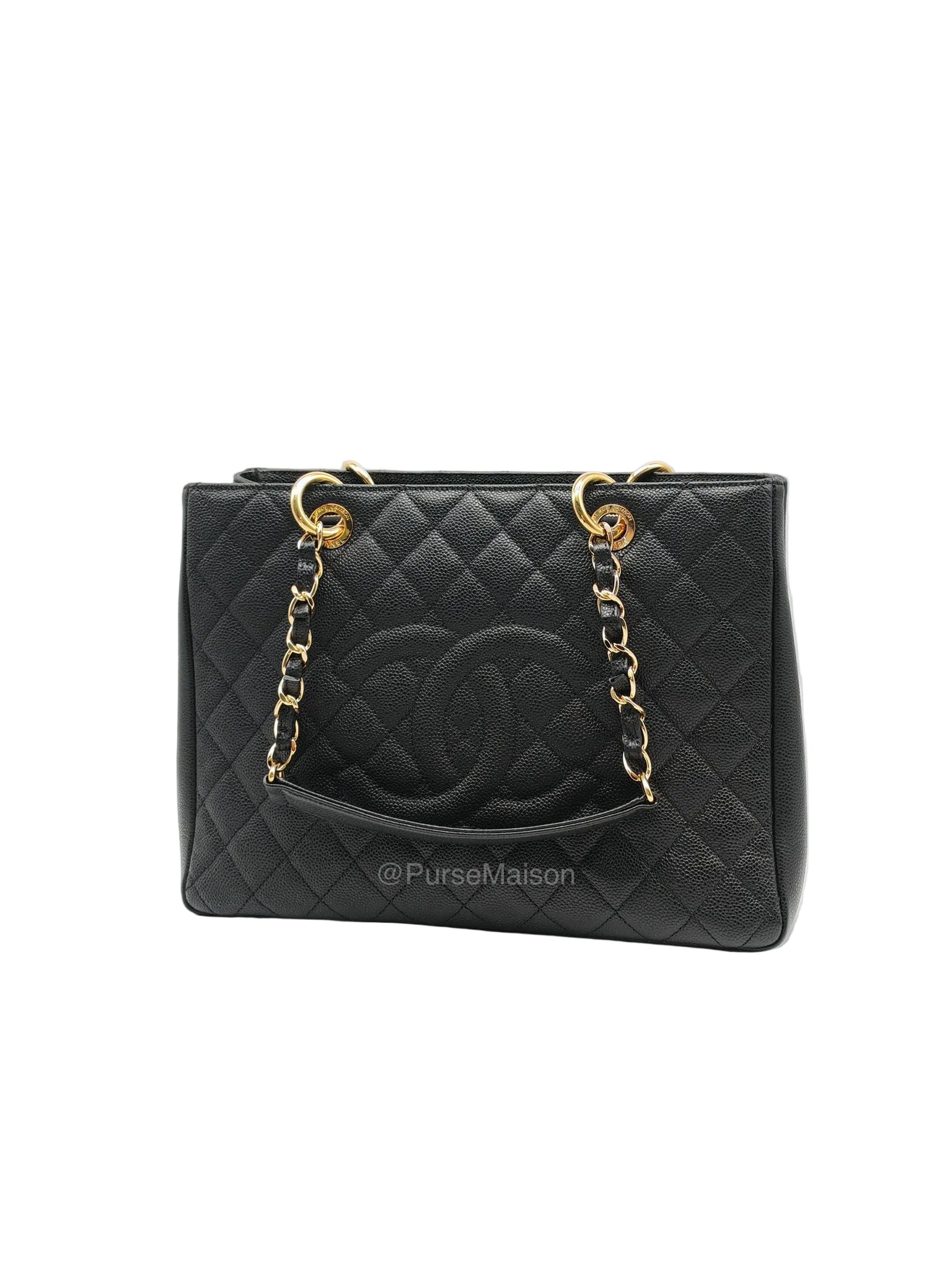 Chanel Grand Shopping Tote (GST) in Black Quilted Caviar Leather and Gold Hardware Series 17 | Purse Maison Luxury Bags Shop