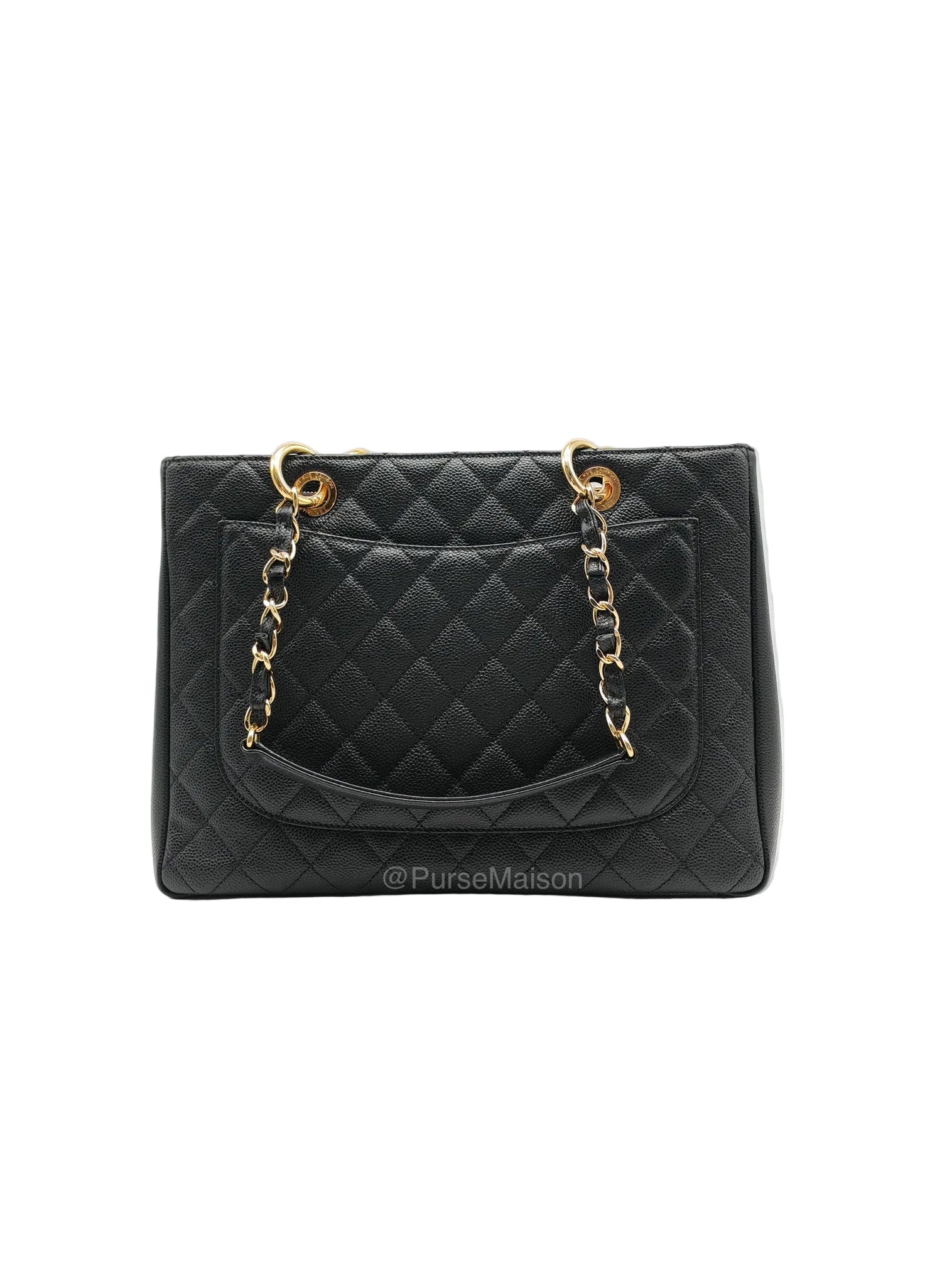 Chanel Grand Shopping Tote (GST) in Black Quilted Caviar Leather and Gold Hardware Series 17 | Purse Maison Luxury Bags Shop