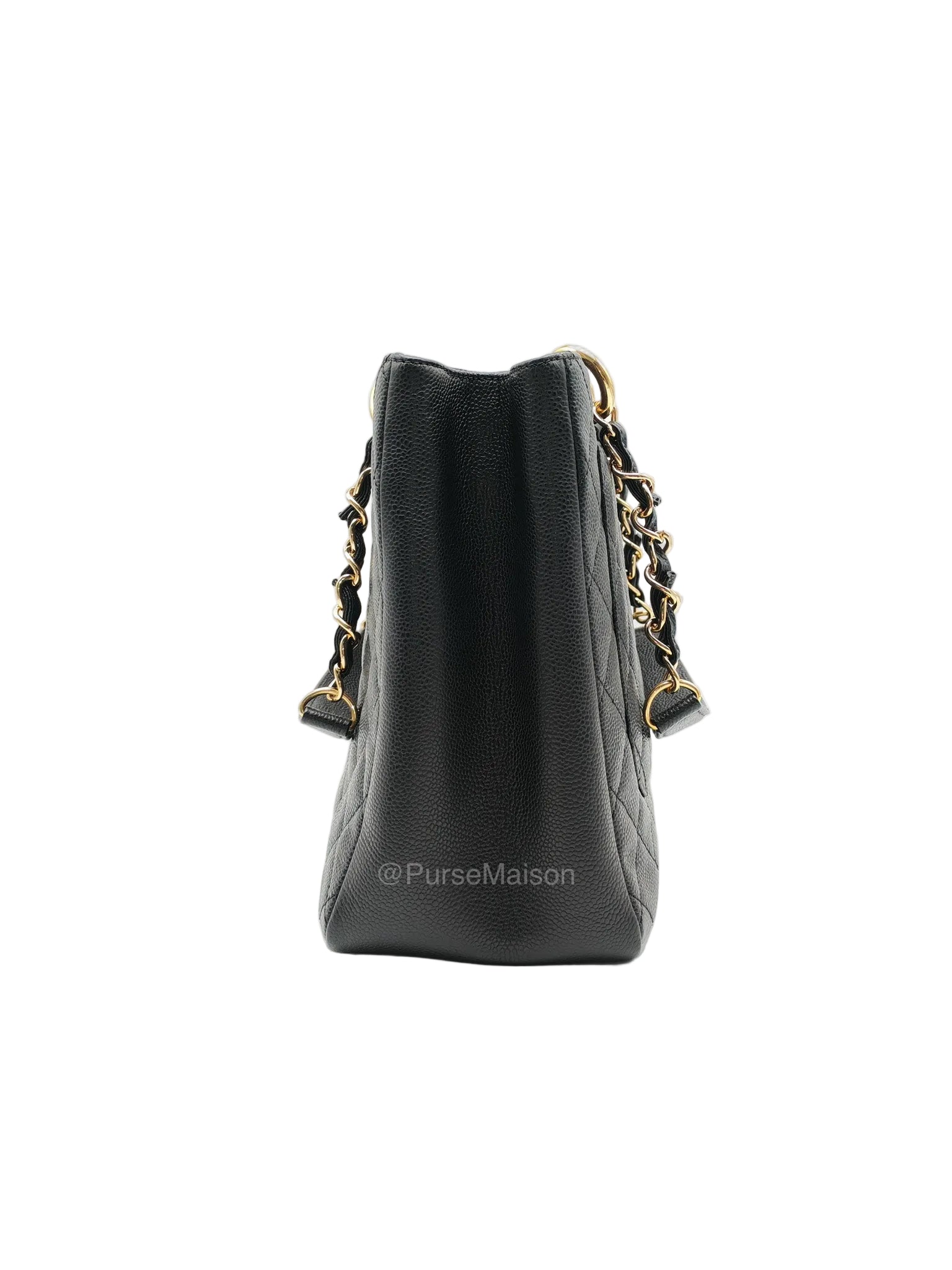 Chanel Grand Shopping Tote (GST) in Black Quilted Caviar Leather and Gold Hardware Series 17 | Purse Maison Luxury Bags Shop
