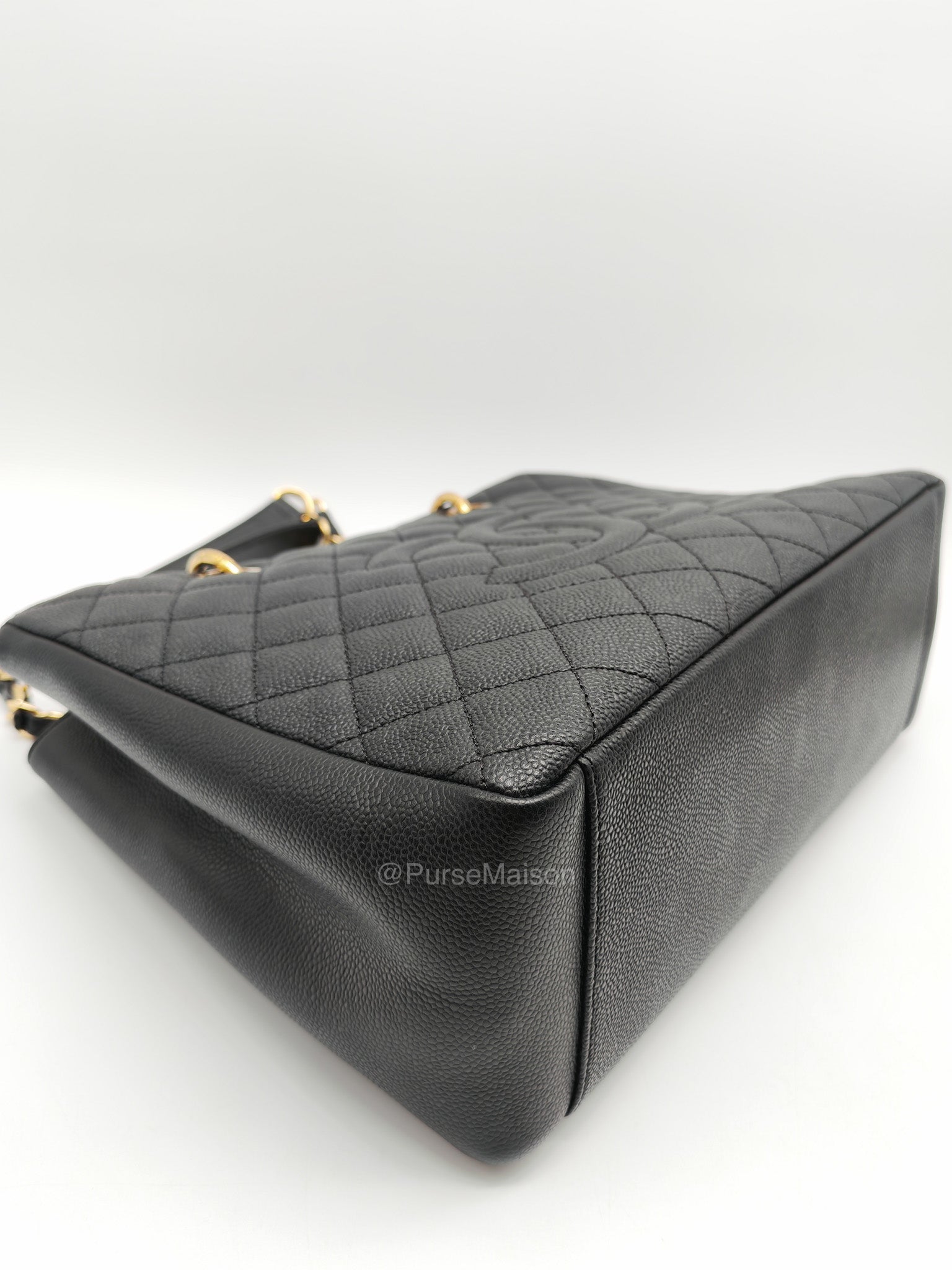 Chanel Grand Shopping Tote (GST) in Black Quilted Caviar Leather and Gold Hardware Series 17 | Purse Maison Luxury Bags Shop