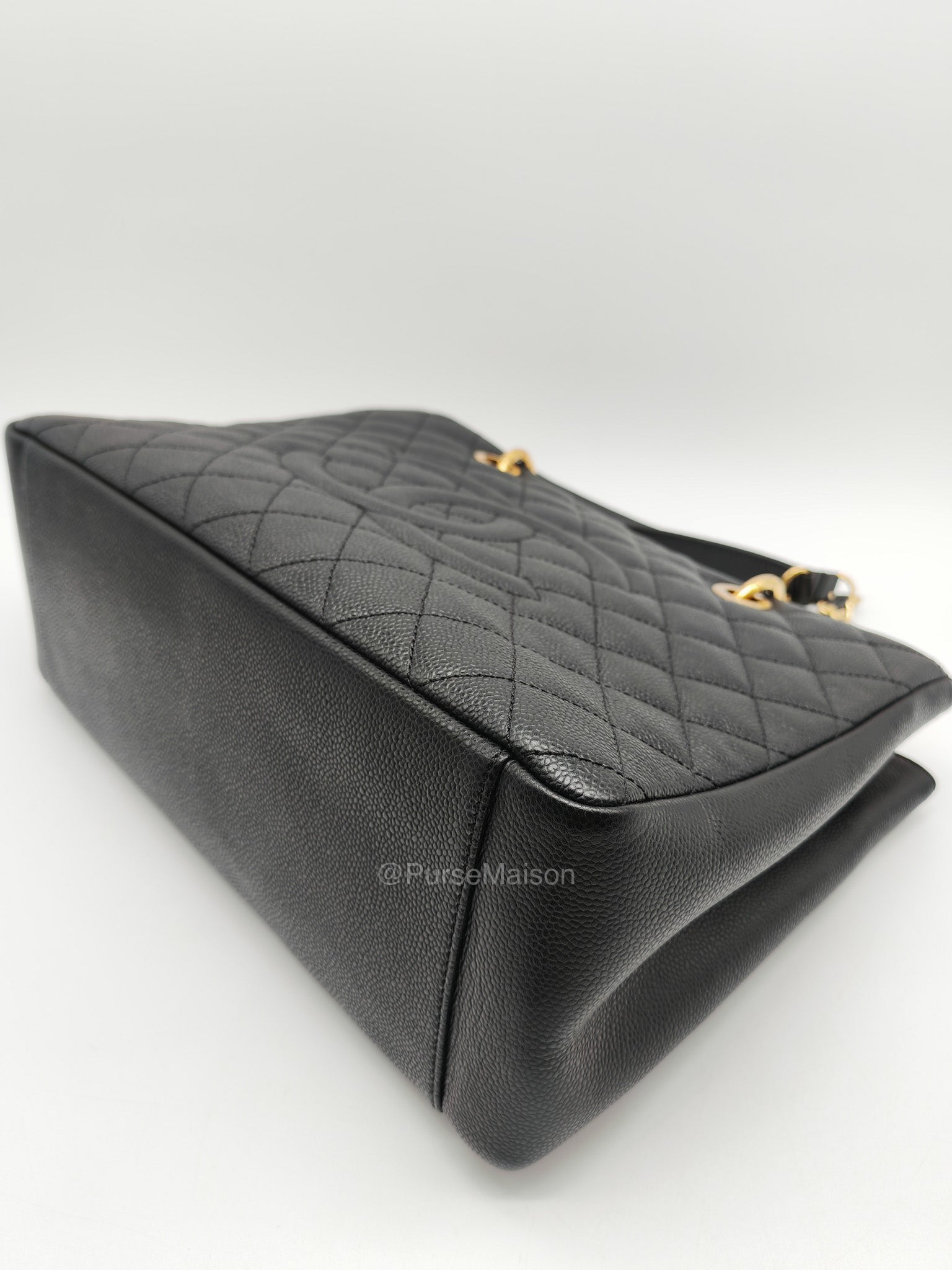Chanel Grand Shopping Tote (GST) in Black Quilted Caviar Leather and Gold Hardware Series 17 | Purse Maison Luxury Bags Shop