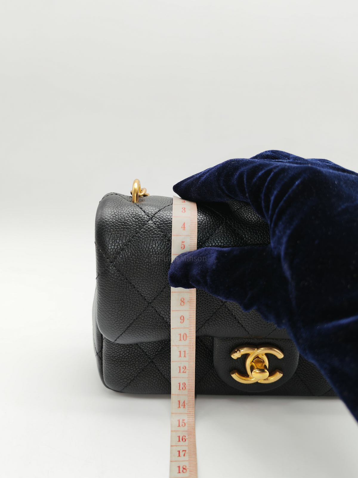 Chanel Heart Crush Mini Flap Bag in Black Quilted Caviar Leather and Aged Gold Hardware Microchip | Purse Maison Luxury Bags Shop