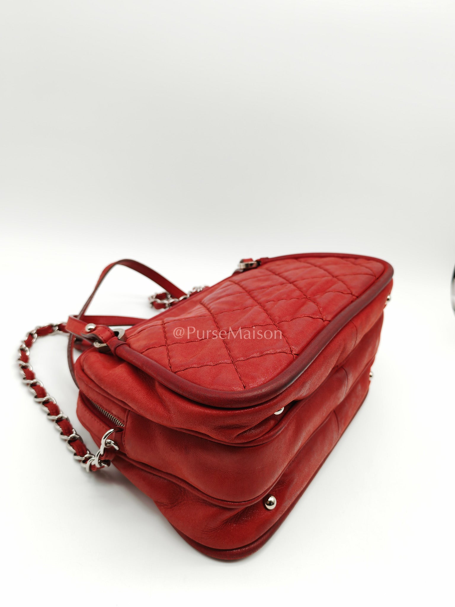 Chanel Iridescent Quilted Calfskin Leather Camera Bag and Silver Hardware Series 16 | Purse Maison Luxury Bags Shop