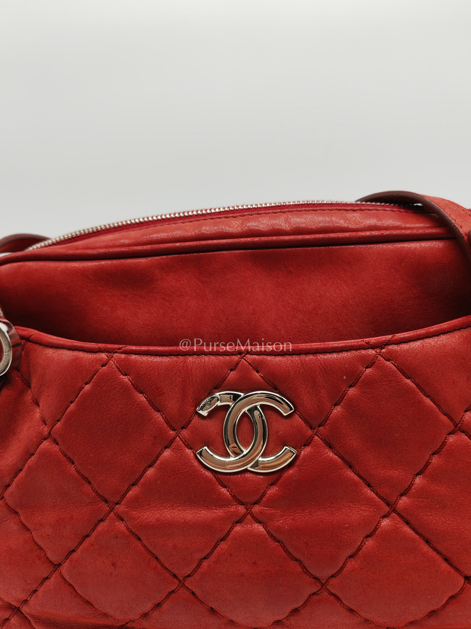 Chanel Iridescent Quilted Calfskin Leather Camera Bag and Silver Hardware Series 16 | Purse Maison Luxury Bags Shop