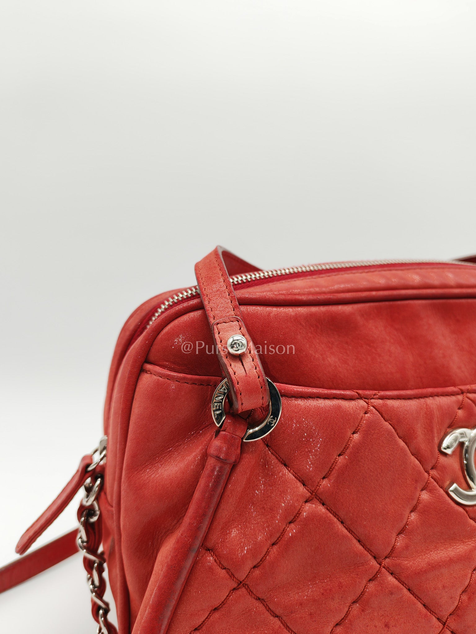 Chanel Iridescent Quilted Calfskin Leather Camera Bag and Silver Hardware Series 16 | Purse Maison Luxury Bags Shop