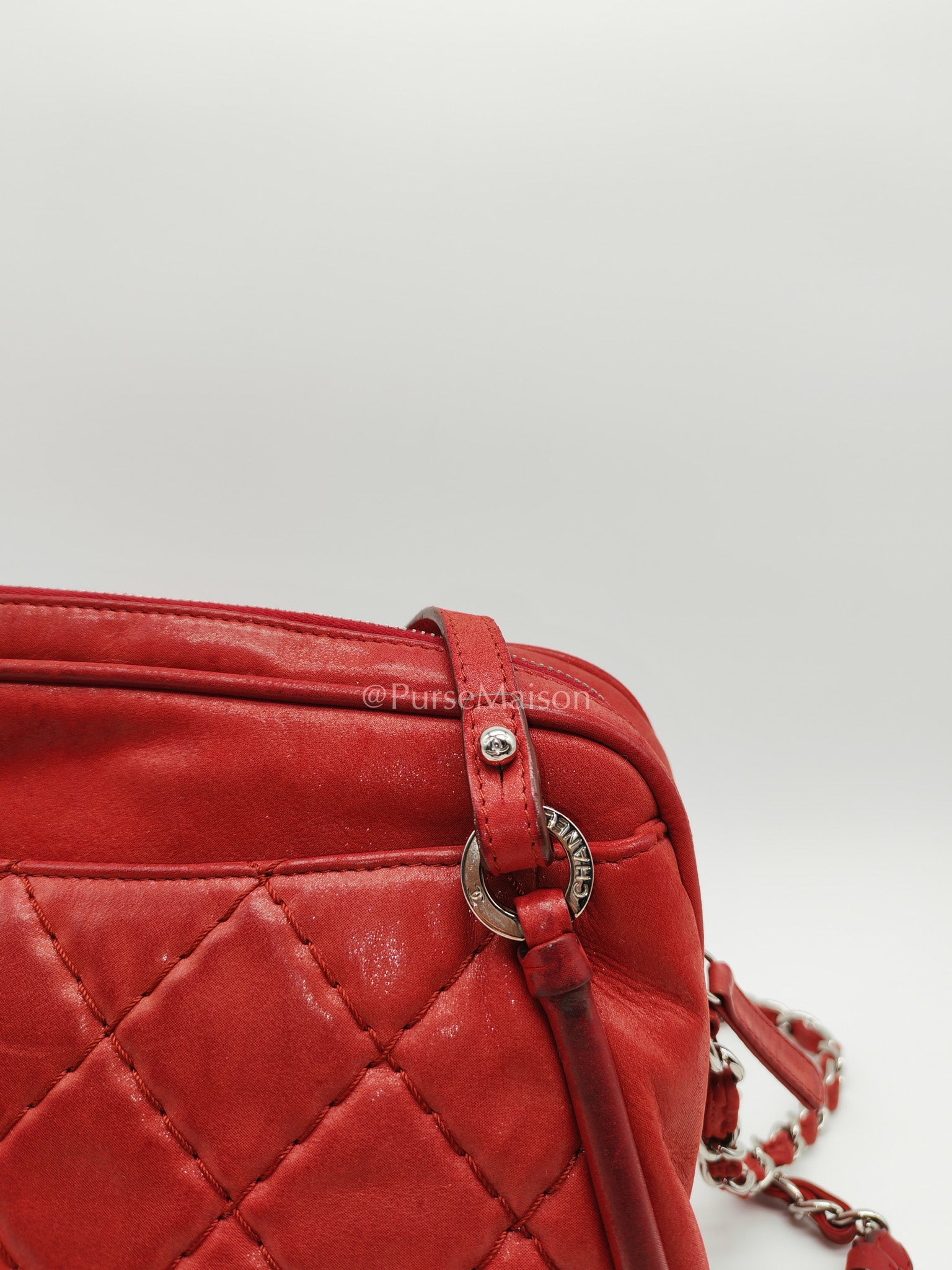 Chanel Iridescent Quilted Calfskin Leather Camera Bag and Silver Hardware Series 16 | Purse Maison Luxury Bags Shop