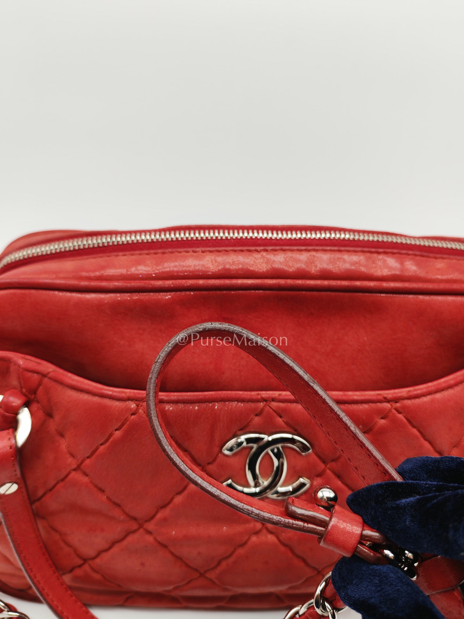Chanel Iridescent Quilted Calfskin Leather Camera Bag and Silver Hardware Series 16 | Purse Maison Luxury Bags Shop