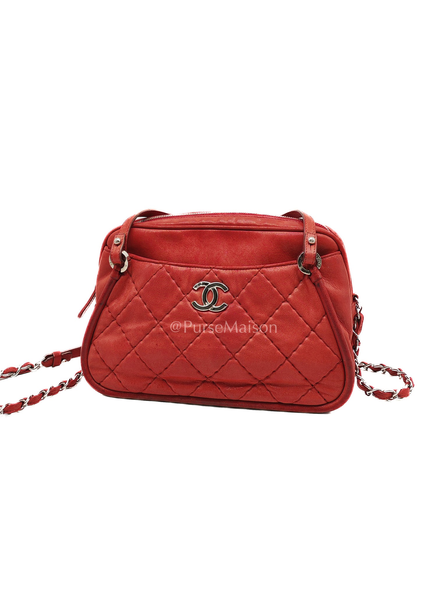 Chanel Iridescent Quilted Calfskin Leather Camera Bag and Silver Hardware Series 16 | Purse Maison Luxury Bags Shop
