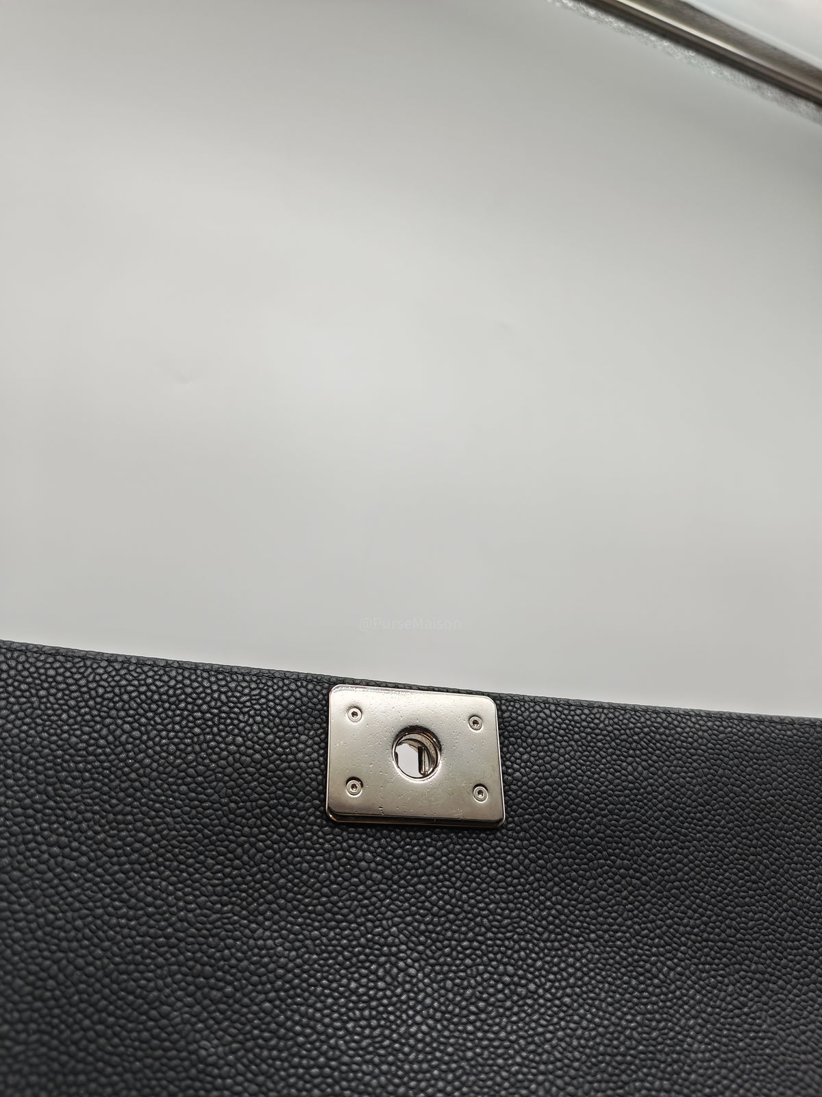 Chanel Le Boy Large in Black Quilted Caviar Leather and Silver Hardware Series 17 | Purse Maison Luxury Bags Shop