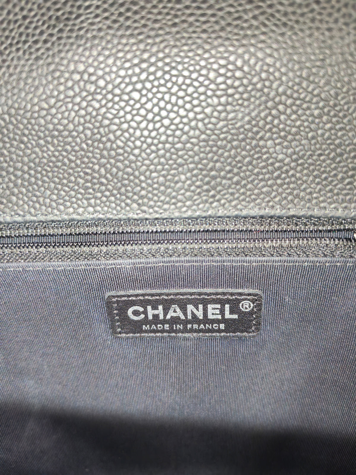 Chanel Le Boy Large in Black Quilted Caviar Leather and Silver Hardware Series 17 | Purse Maison Luxury Bags Shop