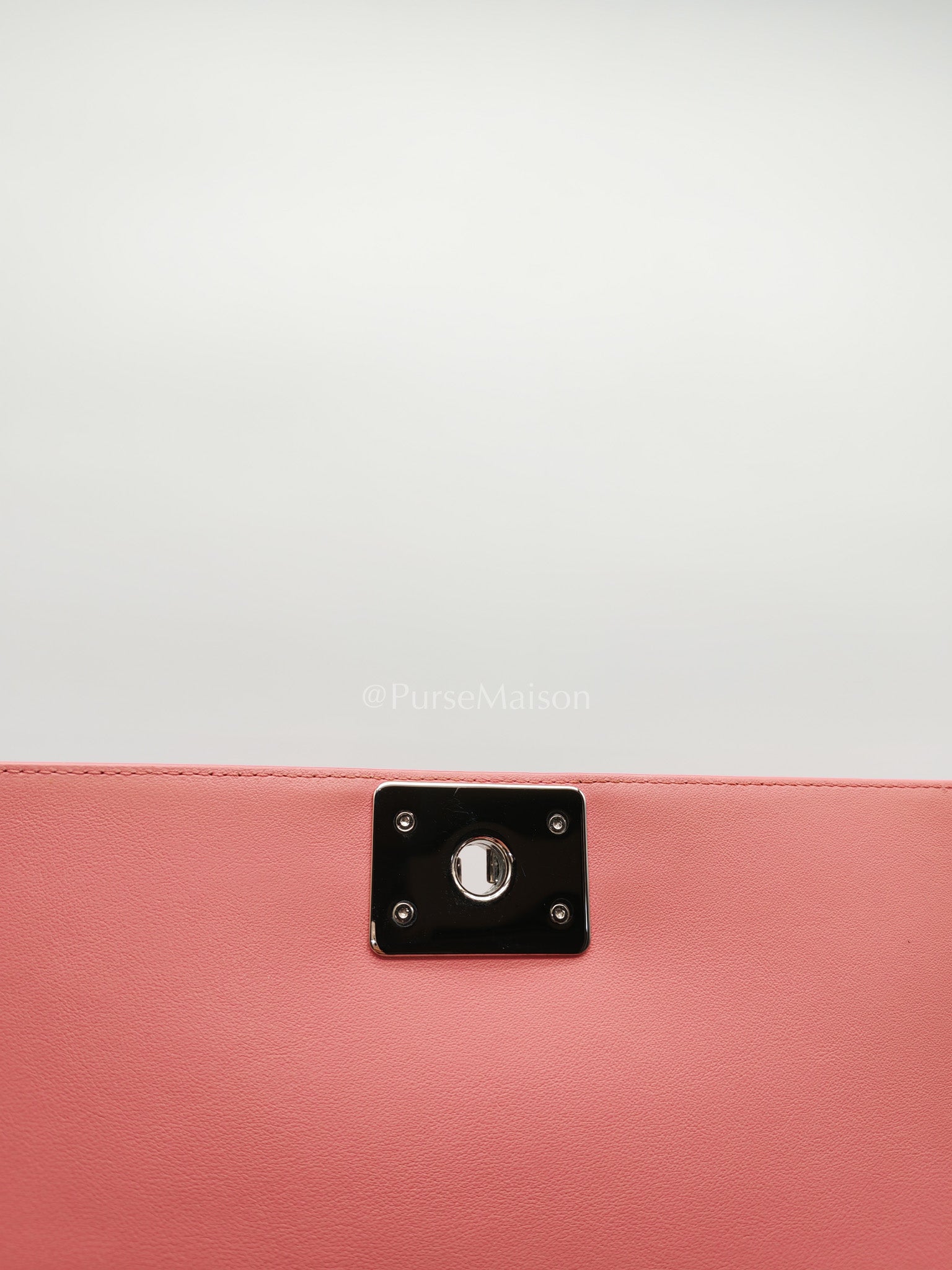 Chanel Le Boy New Medium in Pink Chevron Lambskin Leather and Silver Hardware Series 22 | Purse Maison Luxury Bags Shop