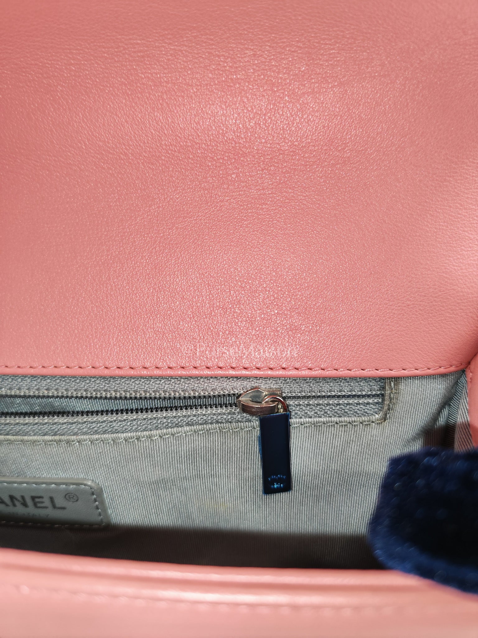 Chanel Le Boy New Medium in Pink Chevron Lambskin Leather and Silver Hardware Series 22 | Purse Maison Luxury Bags Shop