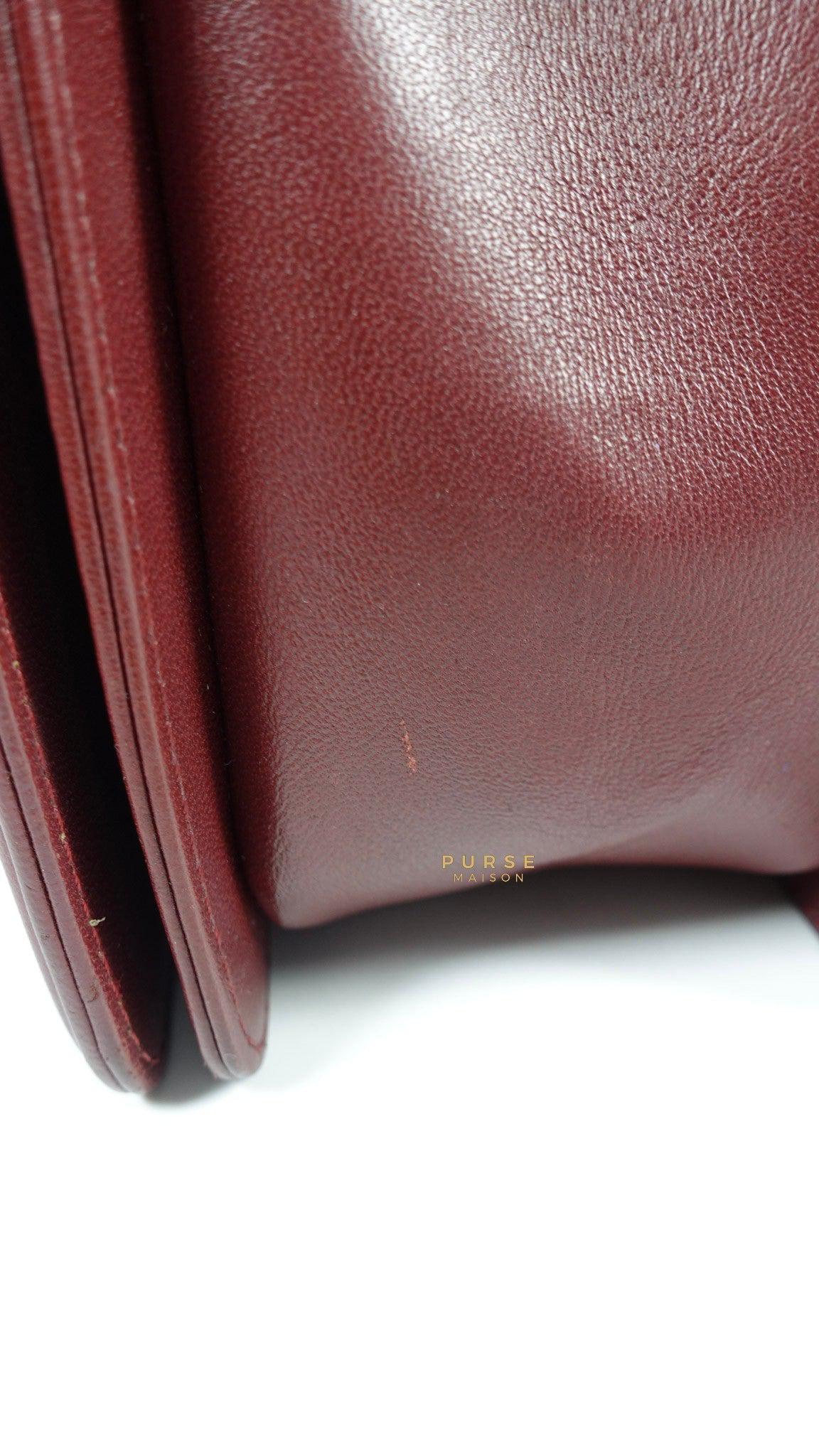 Chanel Le Boy New Medium Lambskin Burgundy Light Gold Hardware Series 22