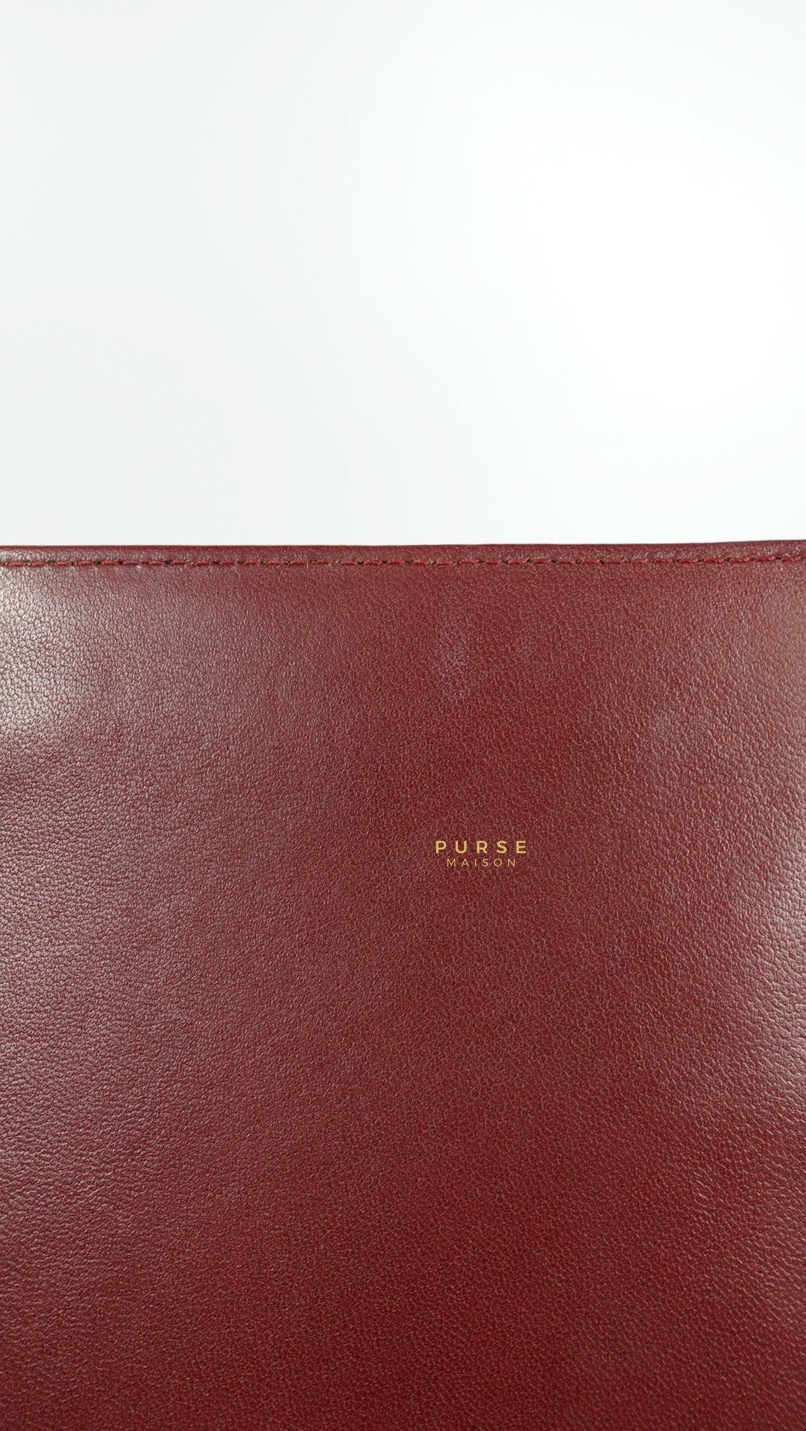 Chanel Le Boy New Medium Lambskin Burgundy Light Gold Hardware Series 22