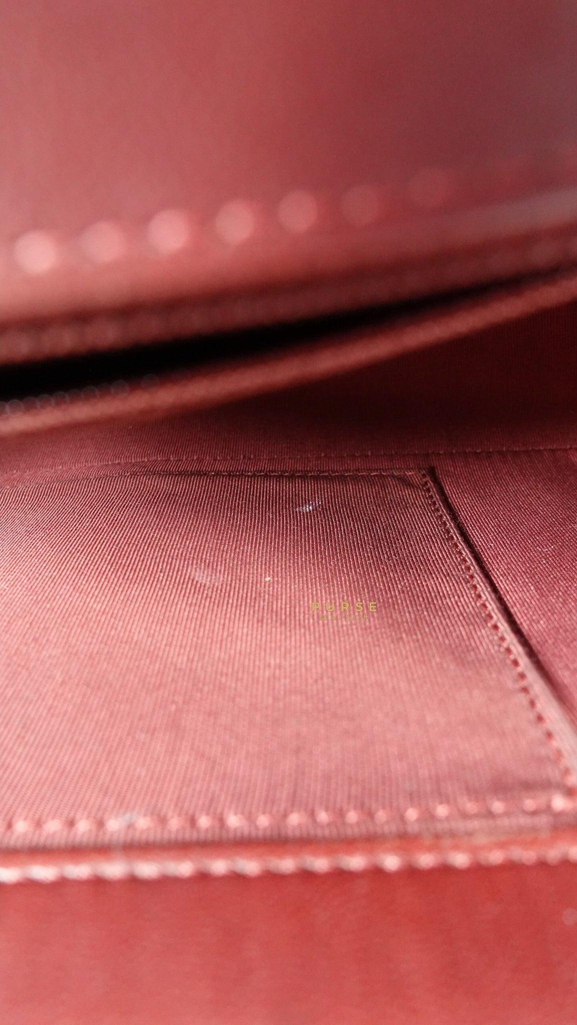 Chanel Le Boy New Medium Lambskin Burgundy Light Gold Hardware Series 22