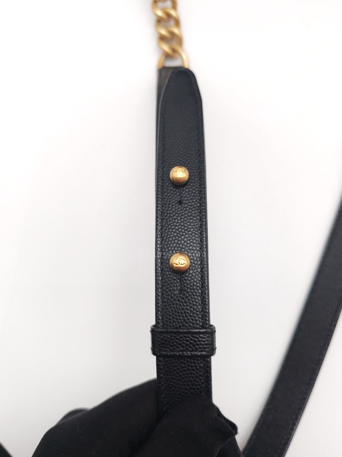 Chanel Le Boy Old Medium in Black Caviar Leather Aged Gold Hardware Microchip (AN****TG) | Purse Maison Luxury Bags Shop