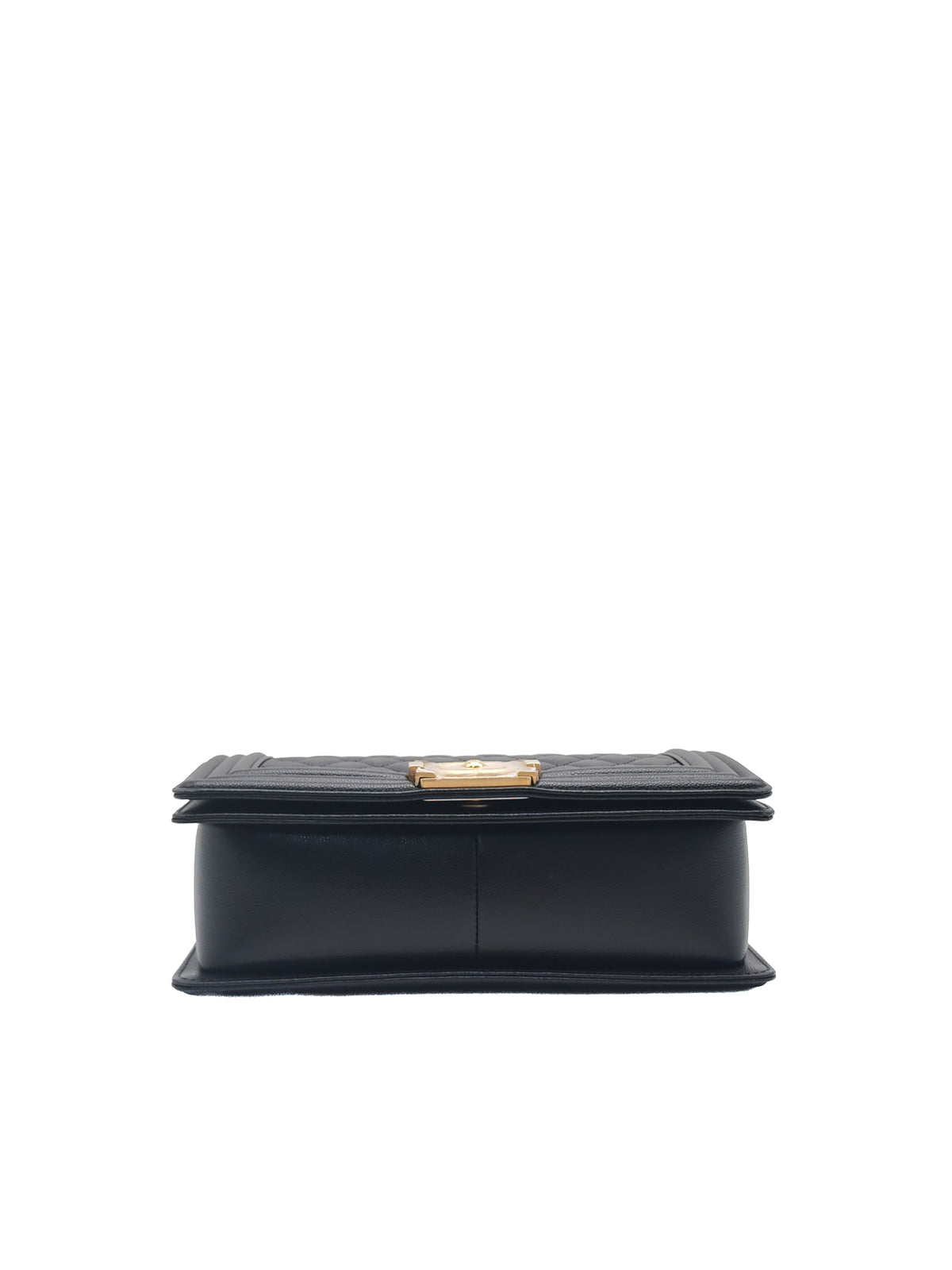 Chanel Le Boy Old Medium in Black Caviar Leather Aged Gold Hardware Microchip (AN****TG) | Purse Maison Luxury Bags Shop