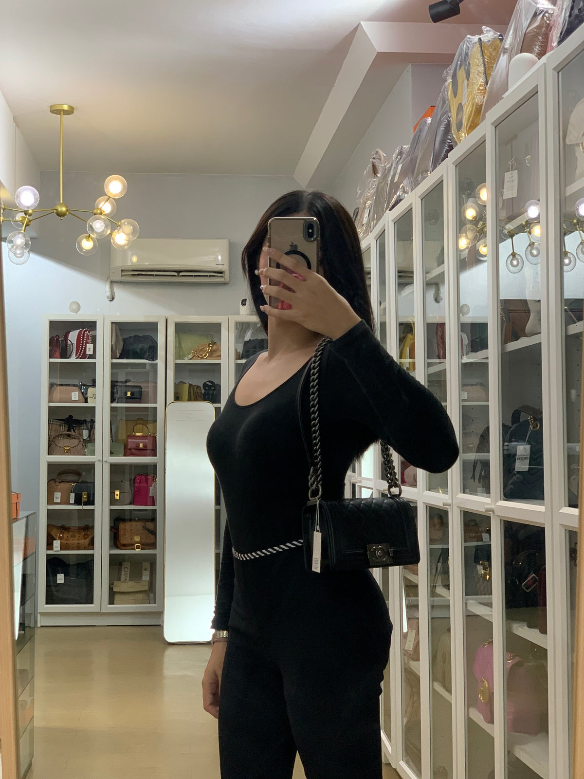 Boy Small in Black Caviar Leather Ruthenium Hardware(Series 29) | Purse Maison Luxury Bags Shop