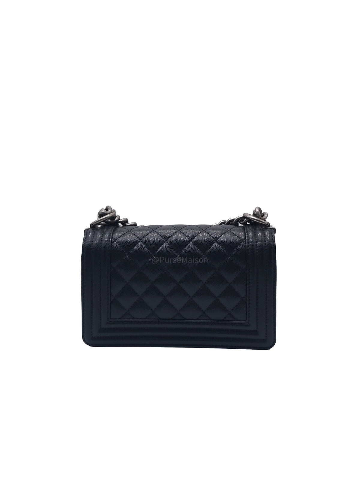 Chanel Le Boy Small in Black Quilted Caviar Leather and Ruthenium Hardware Microchip (TK***XA) | Purse Maison Luxury Bags Shop